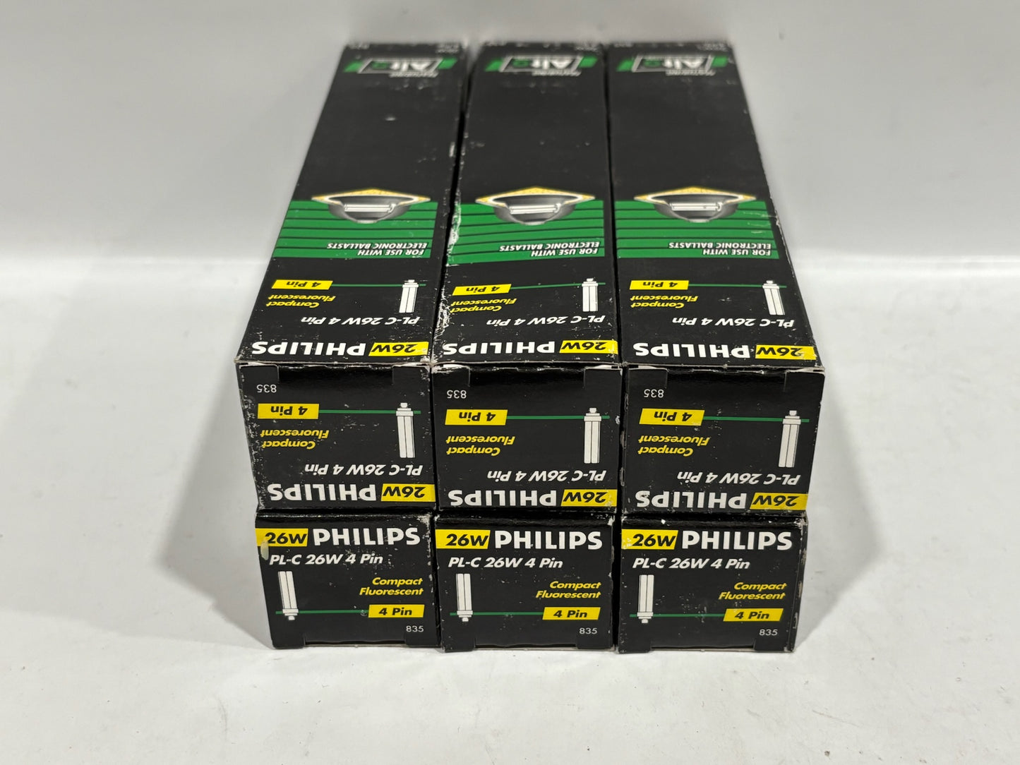 6 PK Philips PL-C 26W/835/4P Flourescent Lamp Double Tube 4 Pin Base