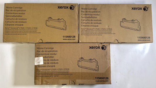 3 OEM Xerox VersaLink C7020,C7025,C7030,C7130,C7125 Waste Cartridges 115R00128