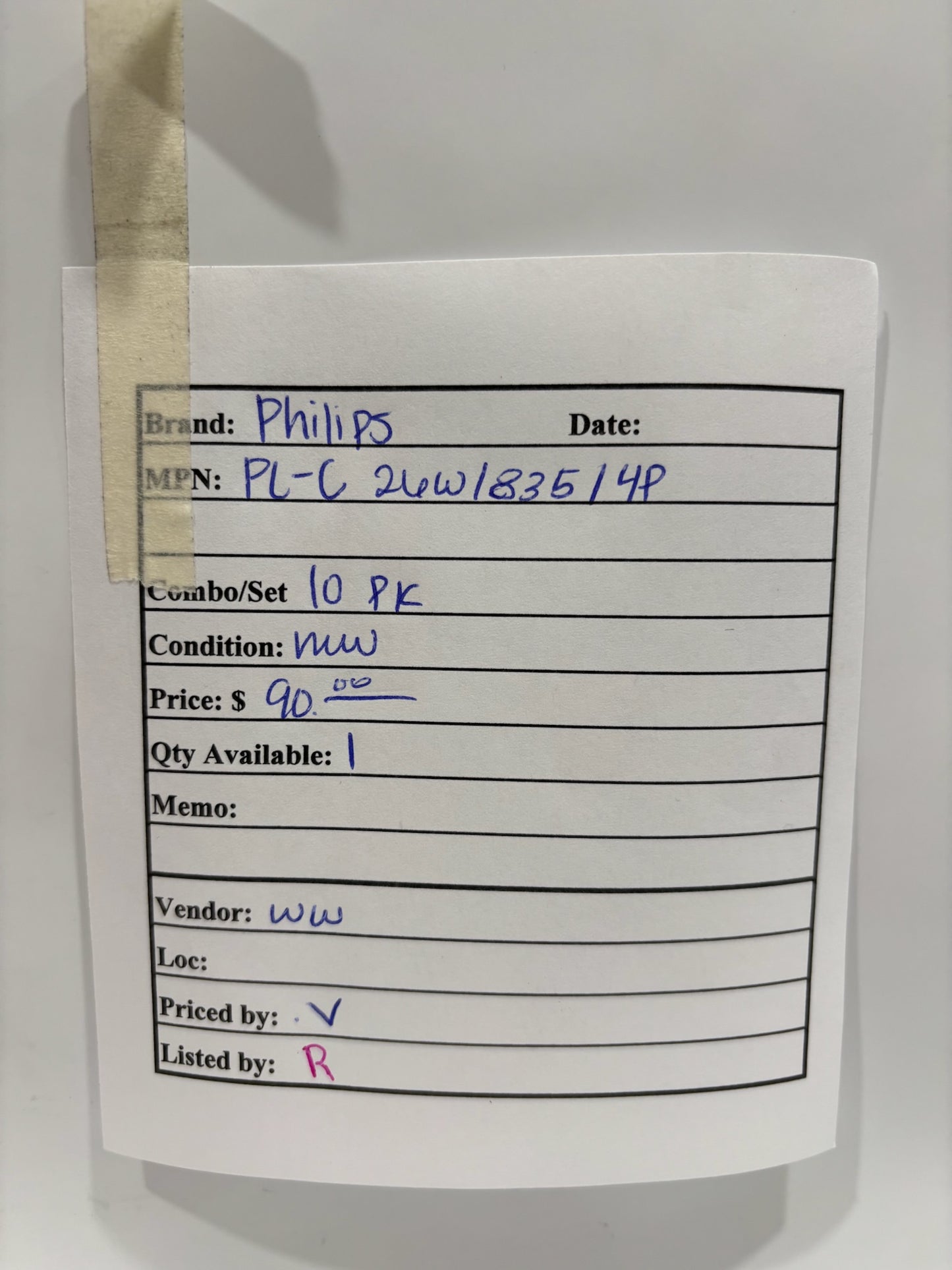 10 PK Phillip PL-C 26W/835/4P Fluroescent Lamp Double Tube 4 Pin Base