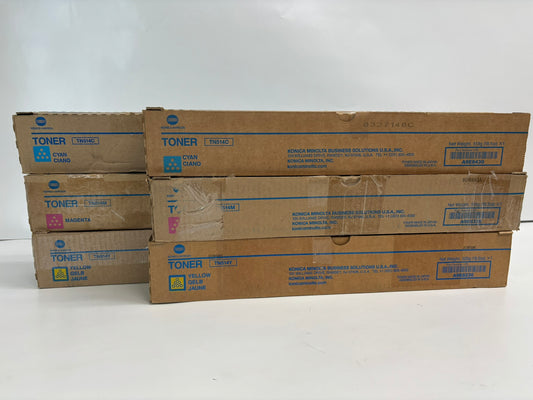 6 New OEM Konica Minolta Bizhub C458,C558,C658 CCMMYY Toners TN514 (No Black)