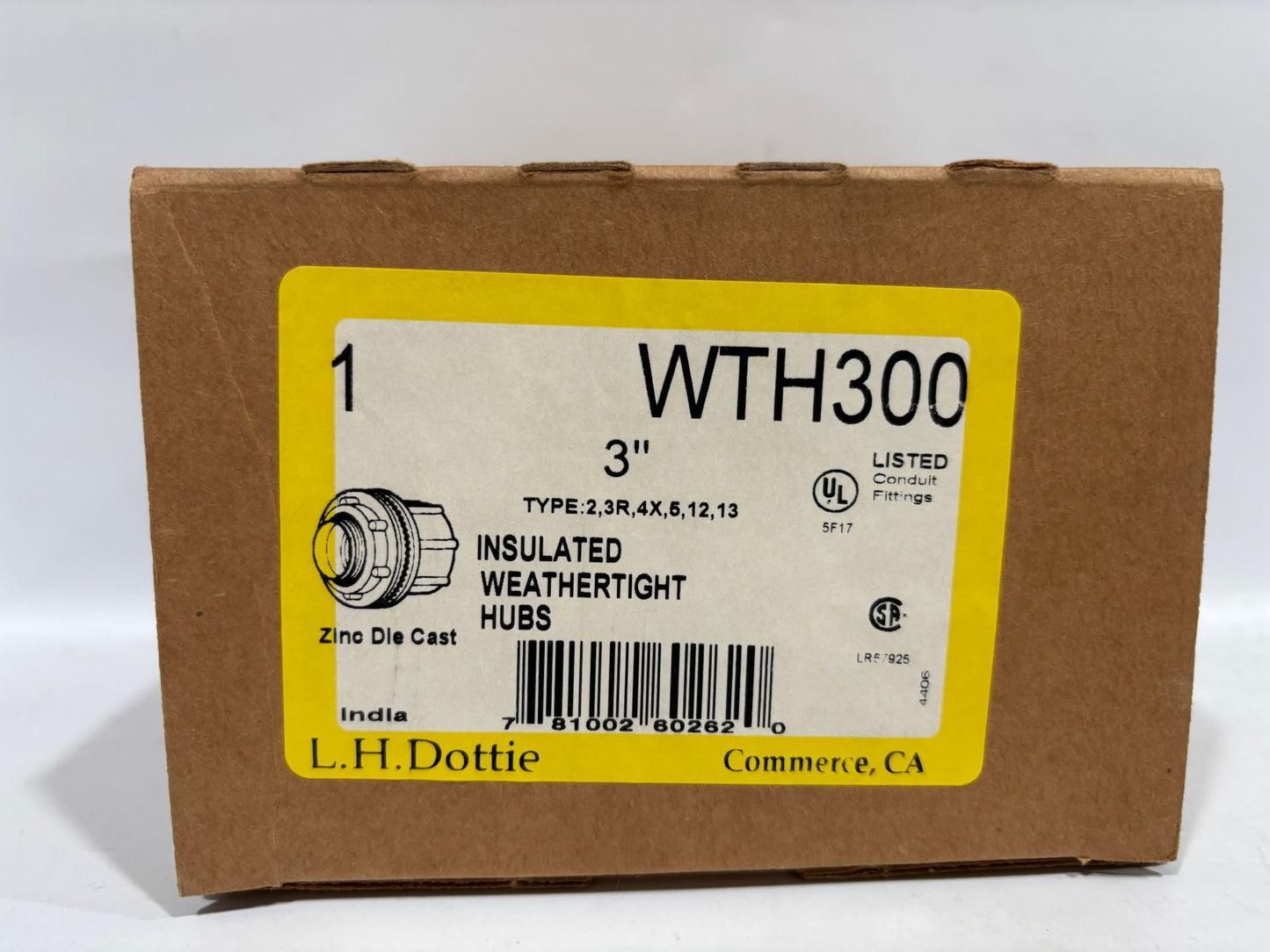 2 PK Dottie WTH300 Insulated WeatherTight Hubs 3" Zinc Die Cast