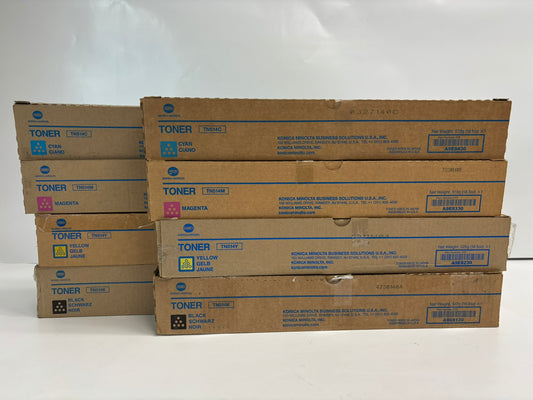 8 New OEM Konica Minolta Bizhub C458,C558,C658 CMYK Toners TN514