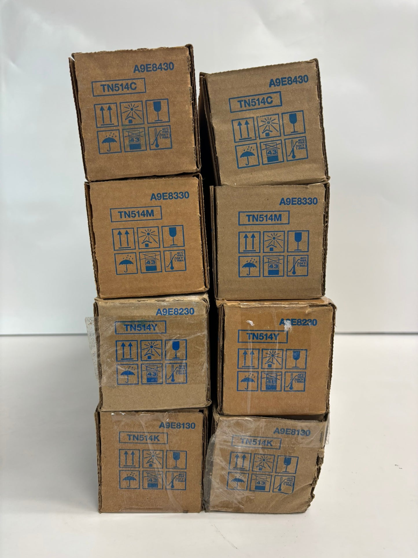 8 New OEM Konica Minolta Bizhub C458,C558,C658 CMYK Toners TN514