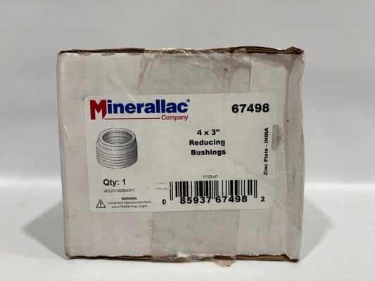 Minerallac 67498 Reducing Bushings 4 x 3" Steel With a Zinc Finish