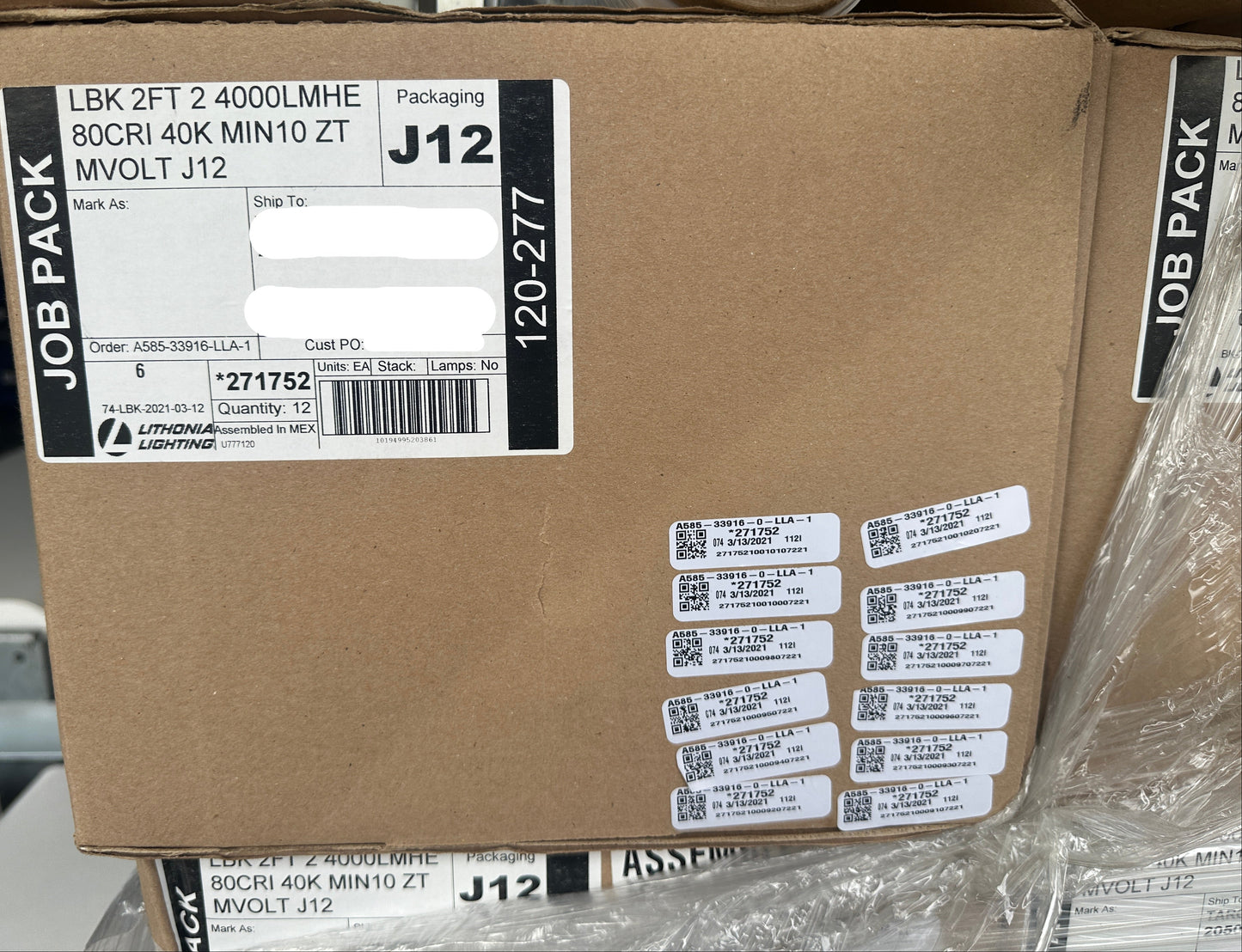 12PK Lithonia Lighting Light Bar Kit LBK 2FT 2 4000LMHE 80CRI 40K MIN10 ZT MVOLT