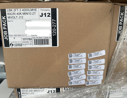 12PK Lithonia Lighting Light Bar Kit LBK 2FT 2 4000LMHE 80CRI 40K MIN10 ZT MVOLT