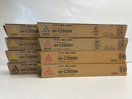 8 OEM Ricoh MP C2003,C2004,C2503,C2504 Toners 841918,19,20,21 CMMMYYYK Toners