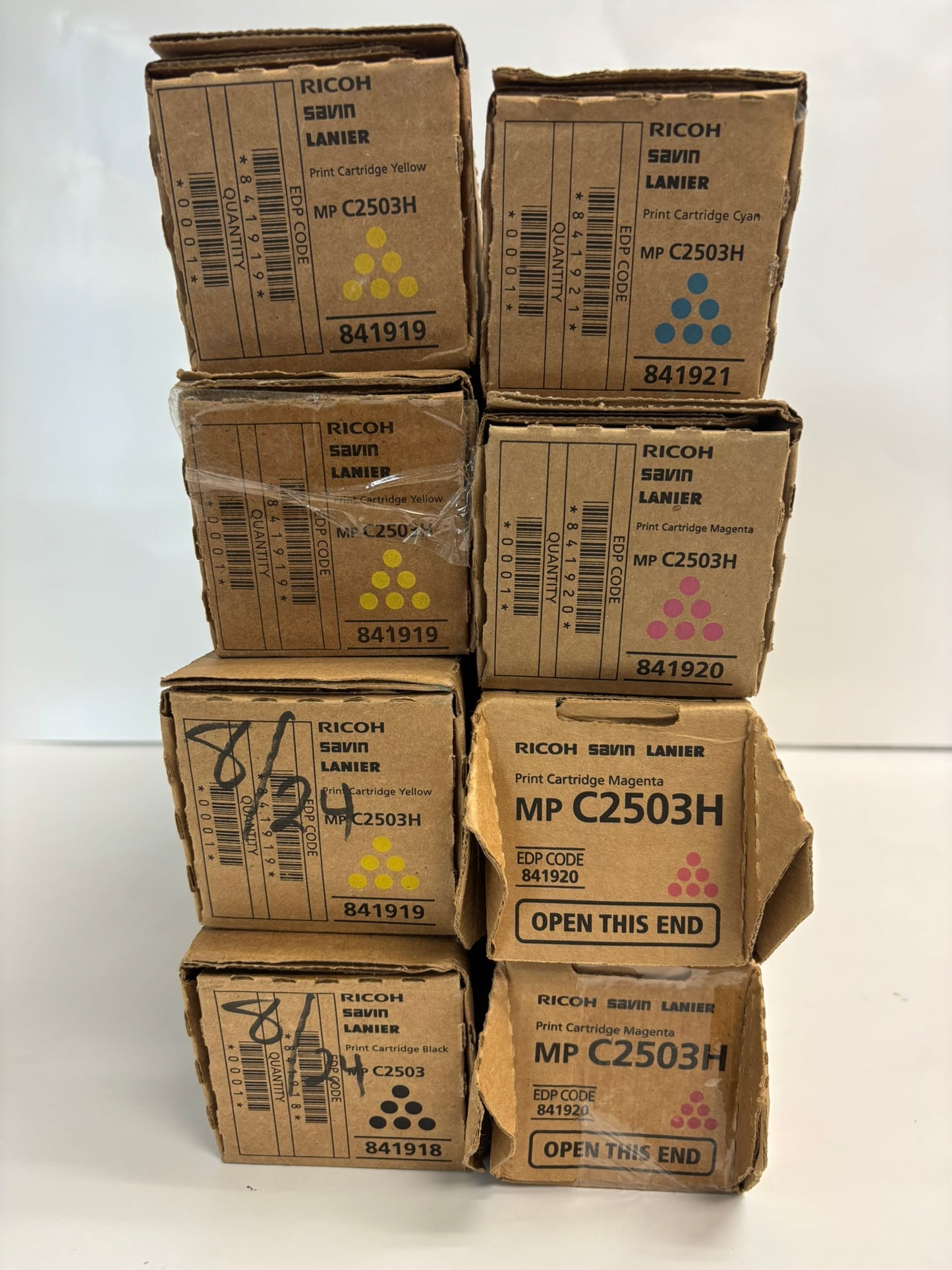 8 OEM Ricoh MP C2003,C2004,C2503,C2504 Toners 841918,19,20,21 CMMMYYYK Toners