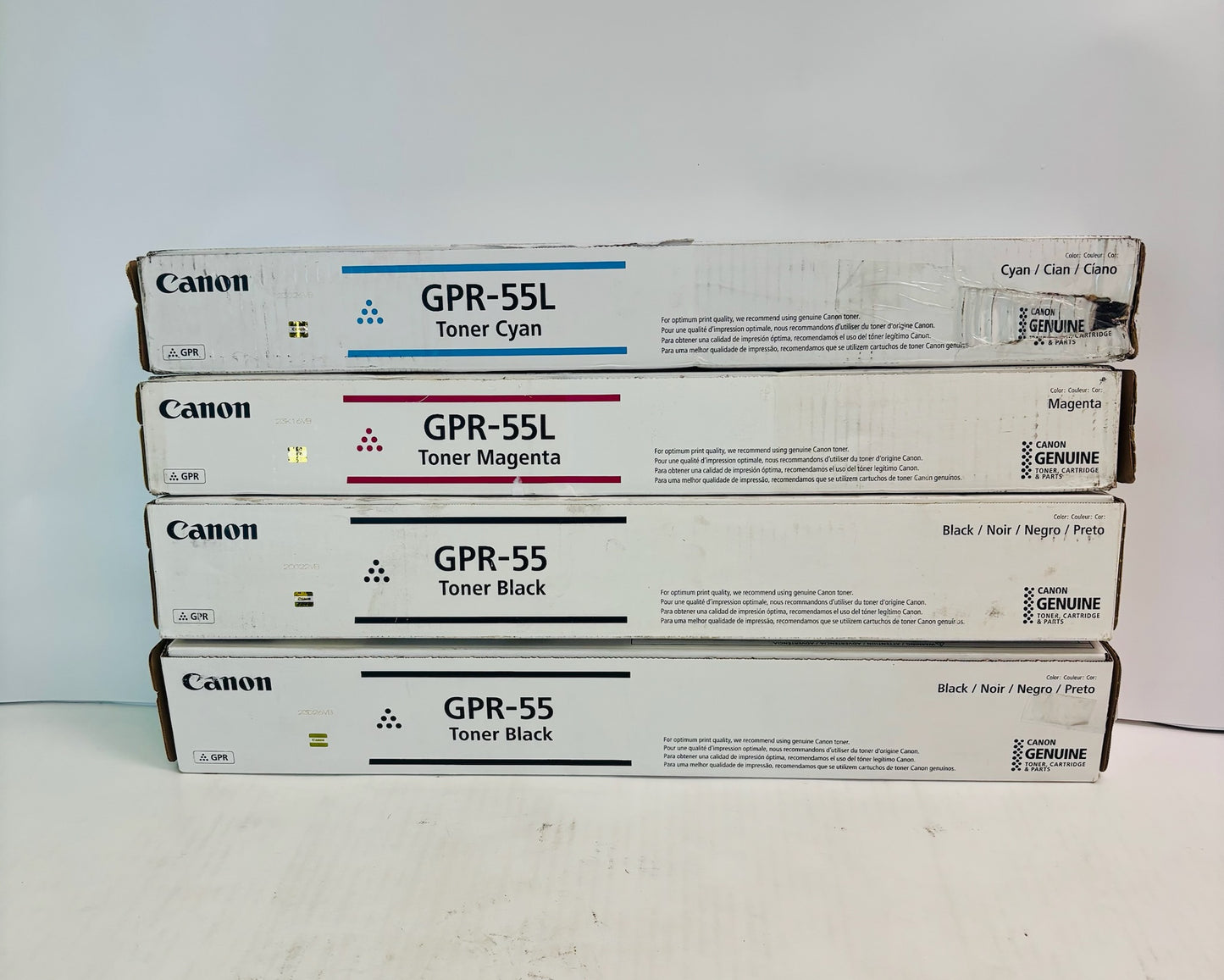 4 Genuine Canon iRA C5535i,C5535i II Cyan, Magenta & Black Toner GPR-55L CMKK