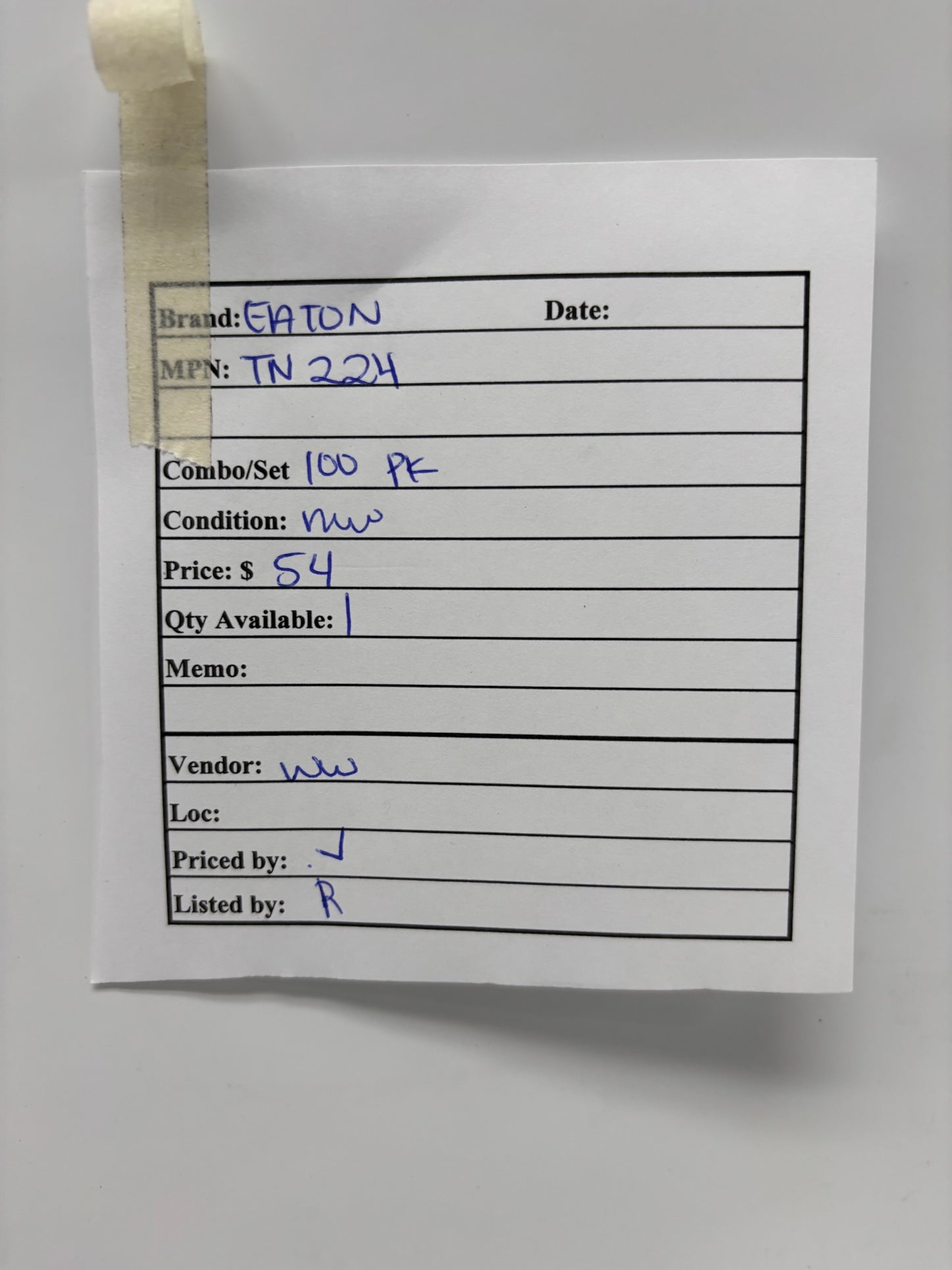 100 PK EATON TN-224 (1/4) TWIRL NUT Zinc Plated Finish B-Line Series