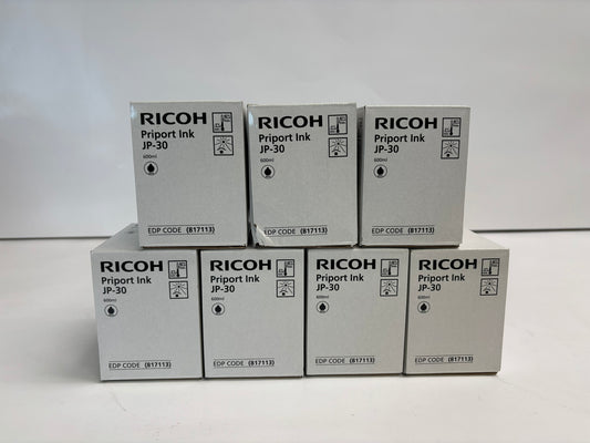 7 New OEM Ricoh DD3334,DX3340,DX3343,JP1235,JP3000 Priport Inks JP-30, 817113