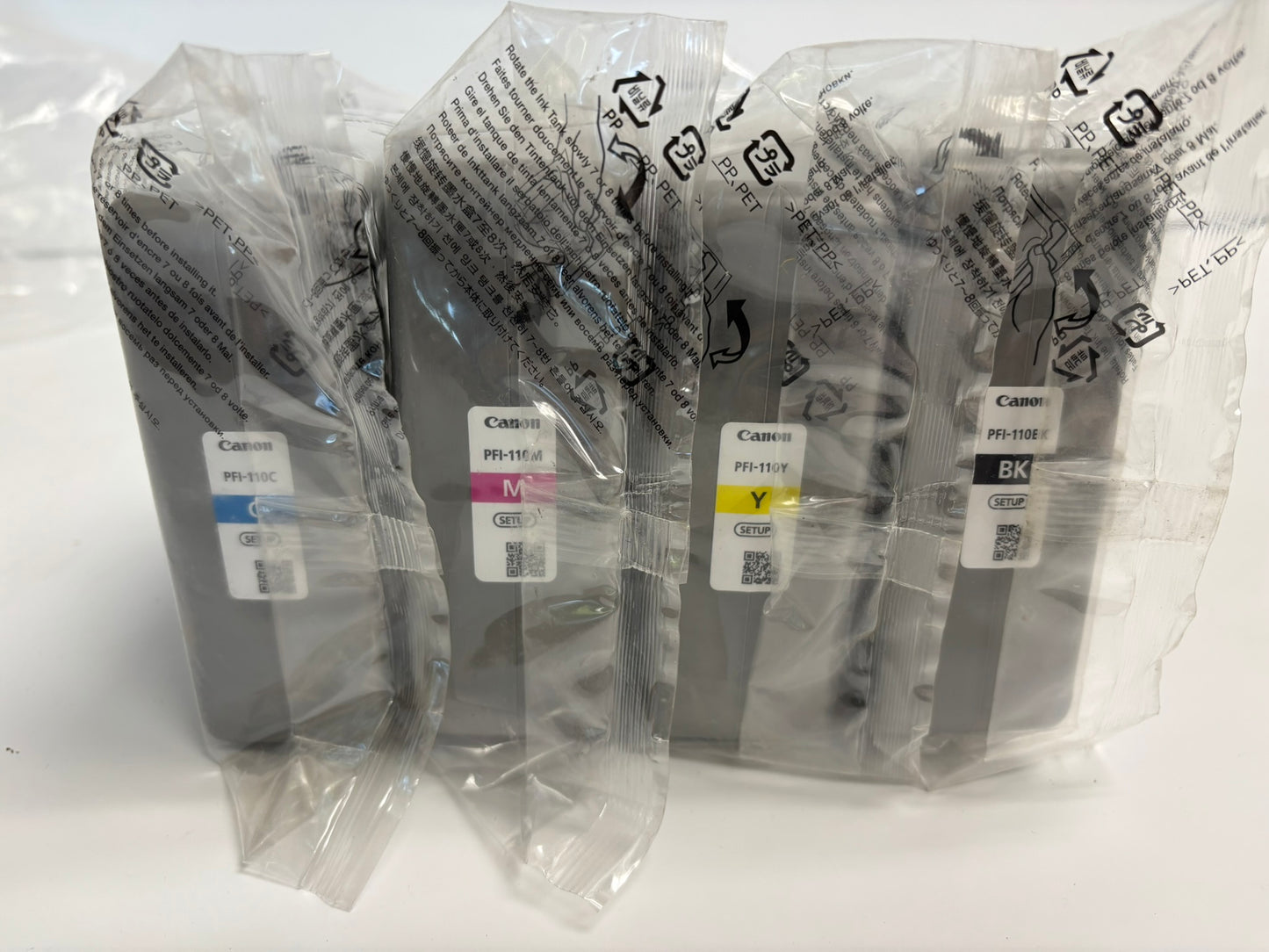 4 OEM Canon TX-2000,TX-3000,TX-3100,TX-4000 PFI-110 CMYK Ink PFI-I10 (EXP: 2025.02)