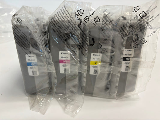 4 OEM Canon TX-2000,TX-3000,TX-3100,TX-4000 PFI-110 CMYK Ink PFI-I10 (EXP: 2025.02)