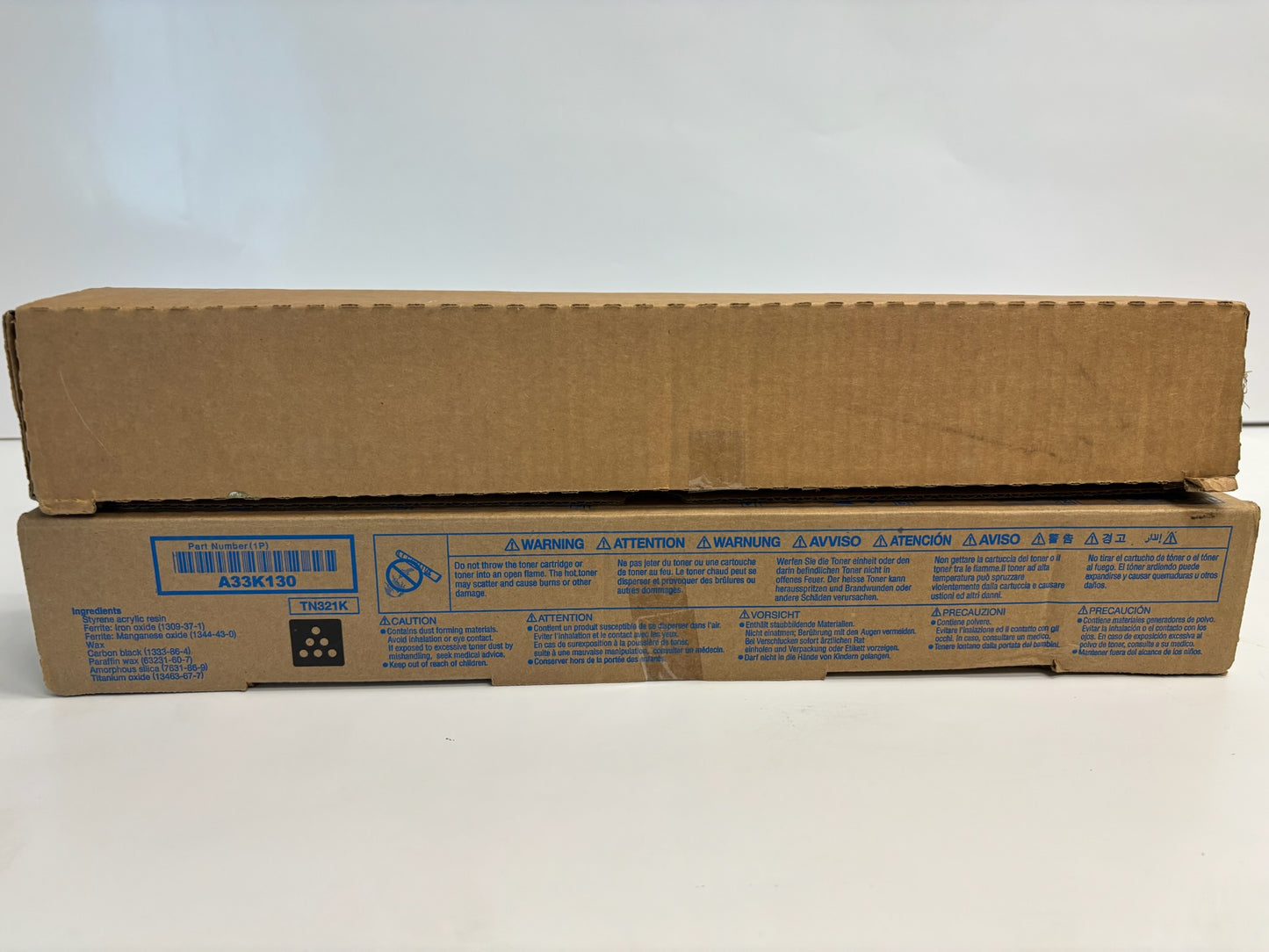 2 New OEM Konica Minolta Bizhub C224,C224e,C284 TN321AC & TN321K Toners