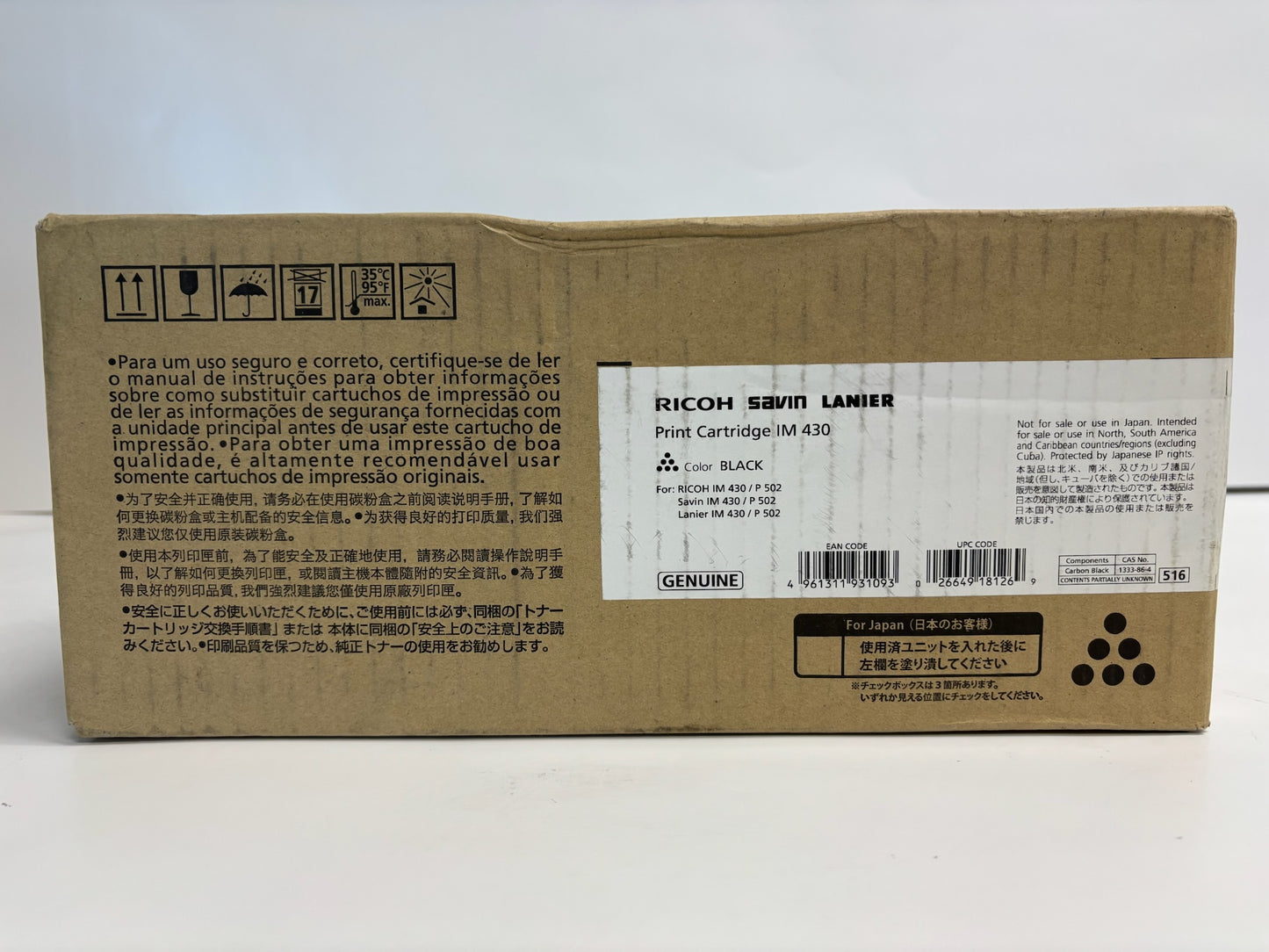 New OEM  Ricoh IM 430F,502 Black Toner Cartridge D896-00,418126 Same Day Ship
