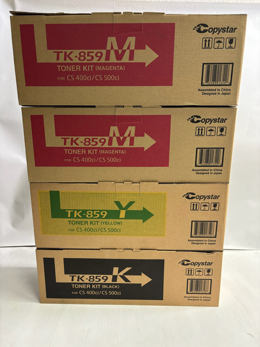 4 New Genuine Copystar CS400ci,CS500ci MMYK Toner Kit TK-859 (No Cyan)