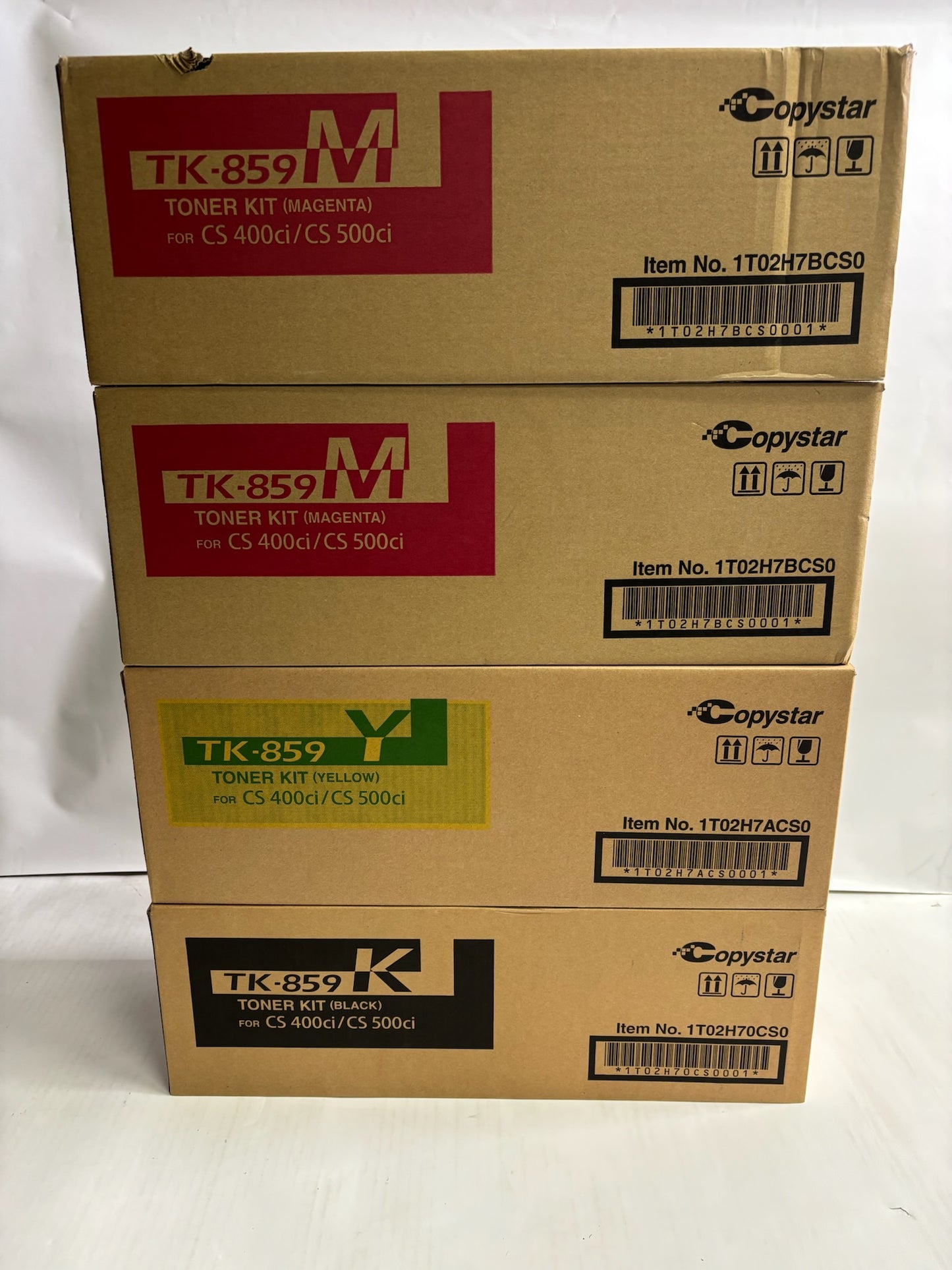 4 New Genuine Copystar CS400ci,CS500ci MMYK Toner Kit TK-859 (No Cyan)