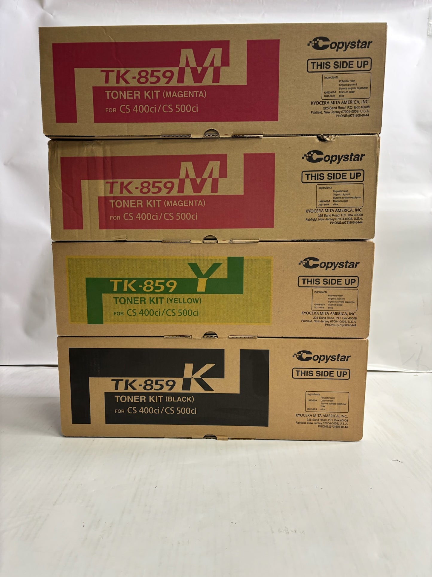 4 New Genuine Copystar CS400ci,CS500ci MMYK Toner Kit TK-859 (No Cyan)
