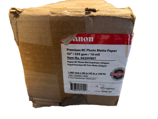 Canon Premium RC Photo Matte Paper 0420V867 (42 in x 100 ft, 258 gsm, 3"core)