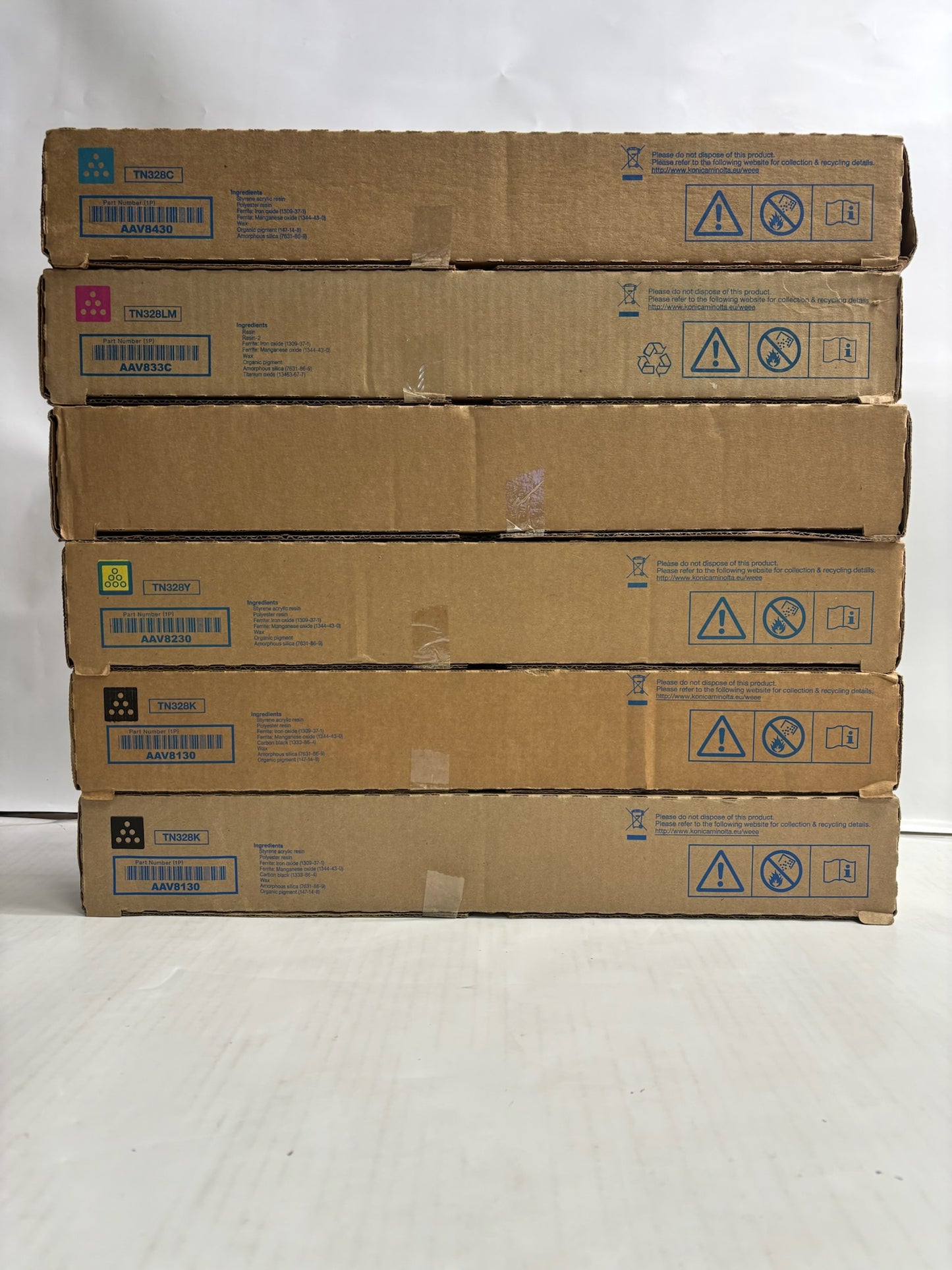 6 Genuine Konica Minolta Bizhub C250i,C300i, C360i CMMYKK TN328 Toners