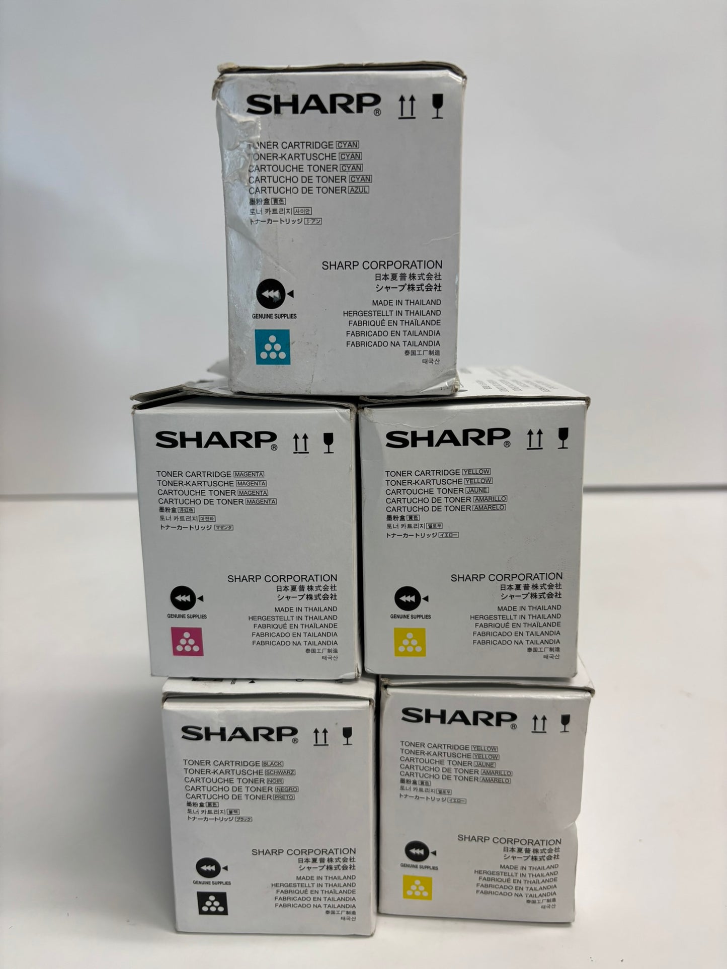 5 New Cosmetic OEM Sharp MX-C250,C300P,C300W MX-C30NT CMYYK Toners