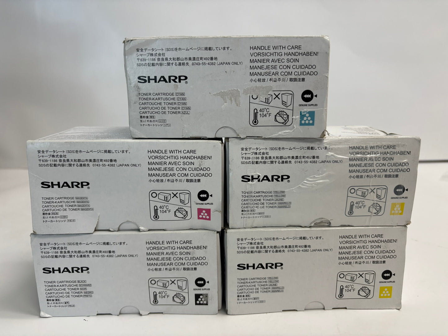 5 New Cosmetic OEM Sharp MX-C250,C300P,C300W MX-C30NT CMYYK Toners
