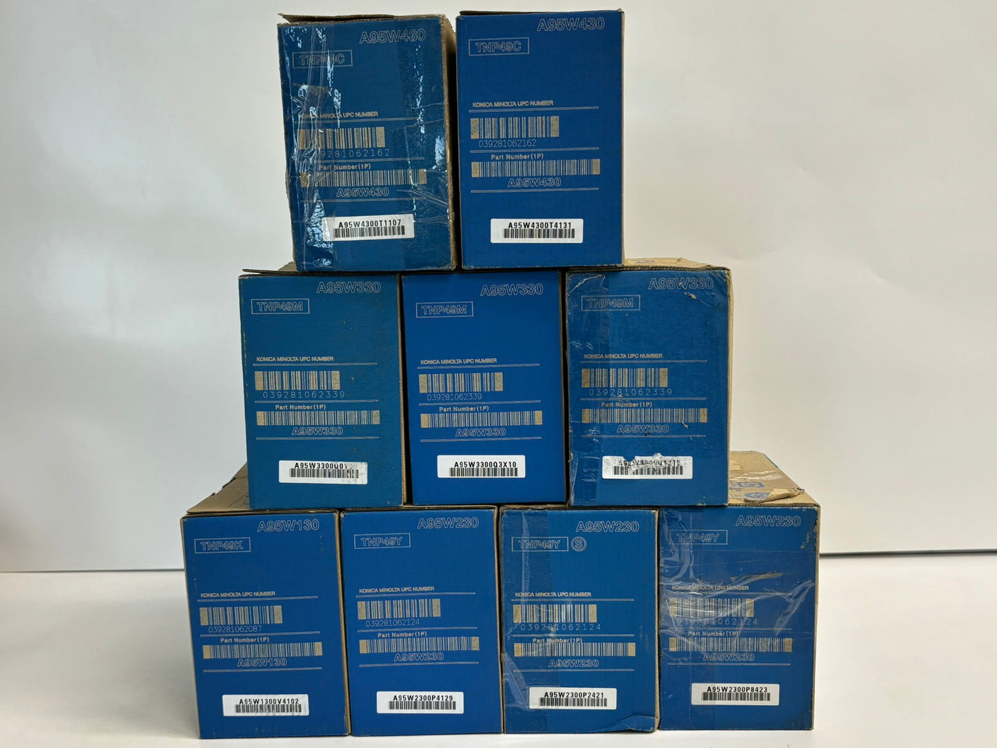 9 New Cosmetic OEM Konica Minolta Bizhub C3351,C3851FS TNP49 CCMMMYYYK Toners