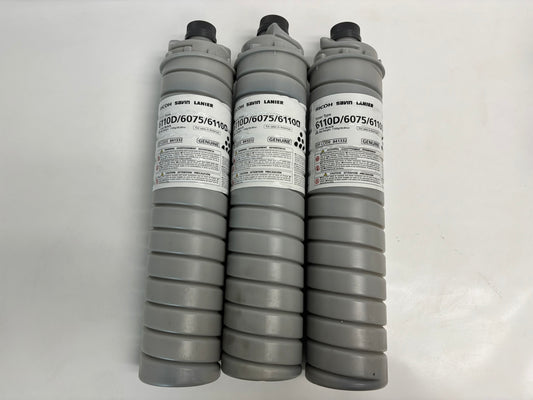 3 New Genuine Ricoh Aficio 1060,1075,2051 Type 6110D Black Toners 841332(6110D)