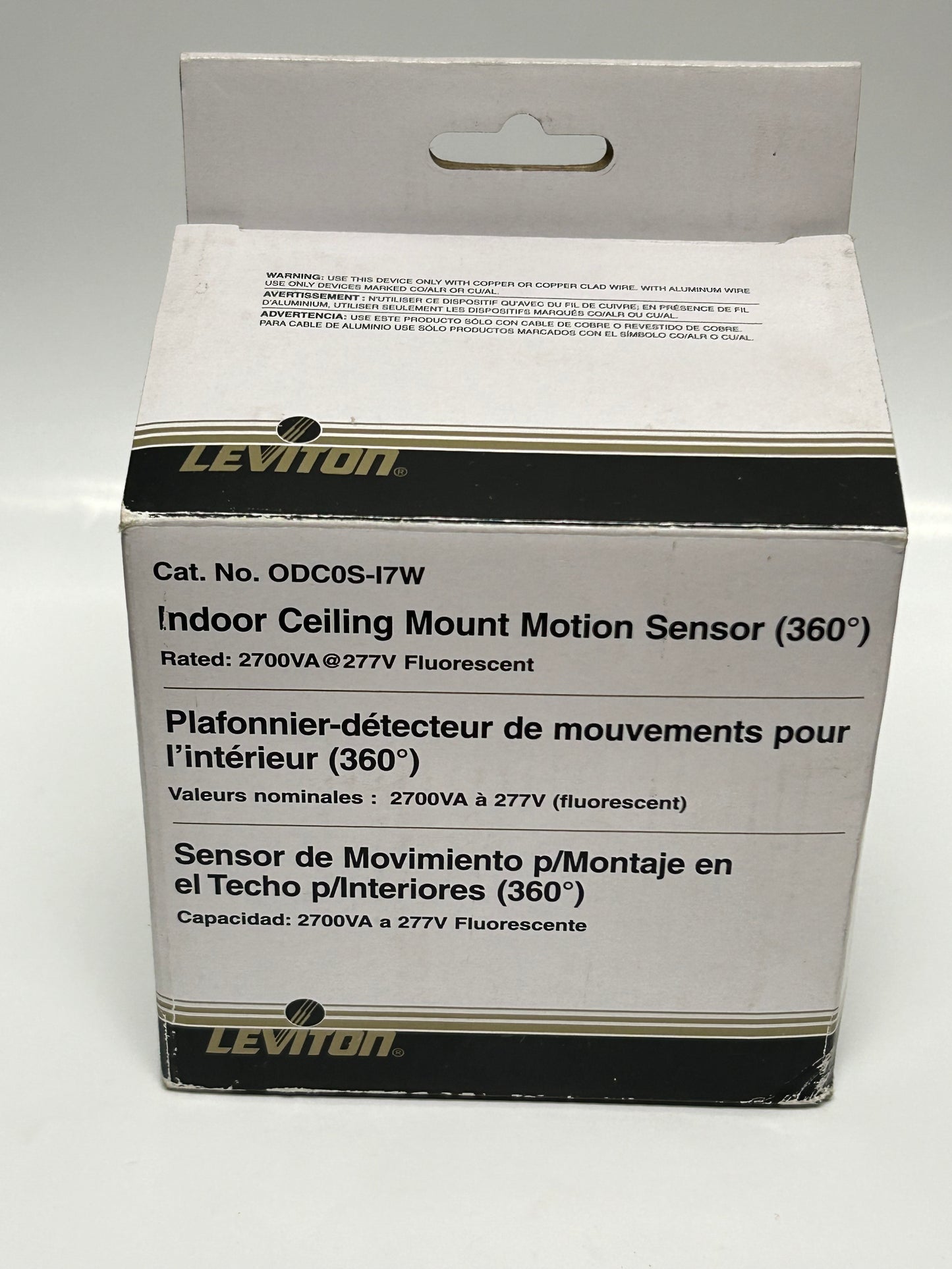 Leviton ODC0S-I7W Ceiling Mount Occupancy Sensor 277VAC 60Hz 360 Degree 530 sq. ft.