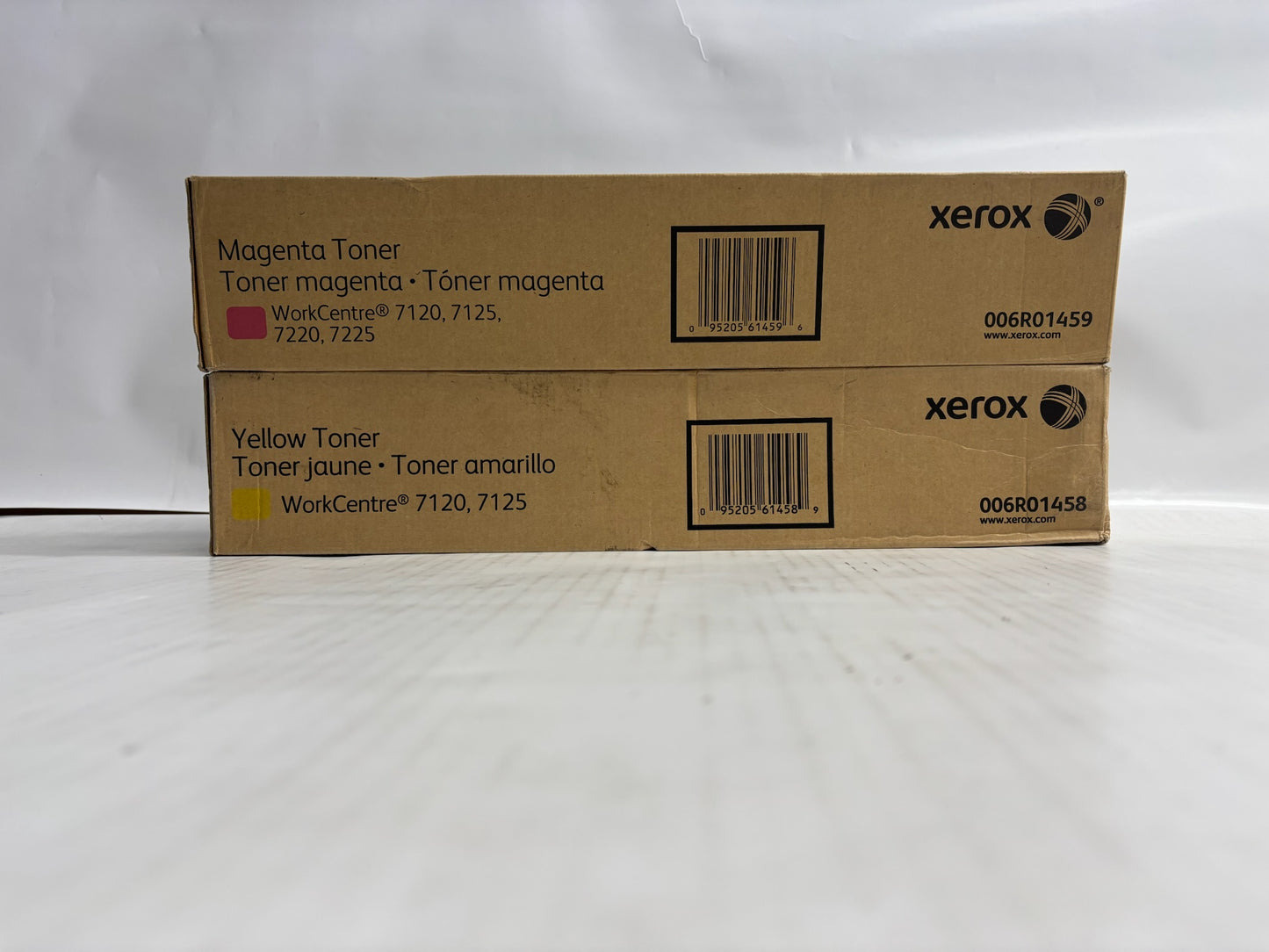 2 Genuine Xerox WC 7120,7125,7220 Magenta & Yellow Toners 006R01458, 006R01459
