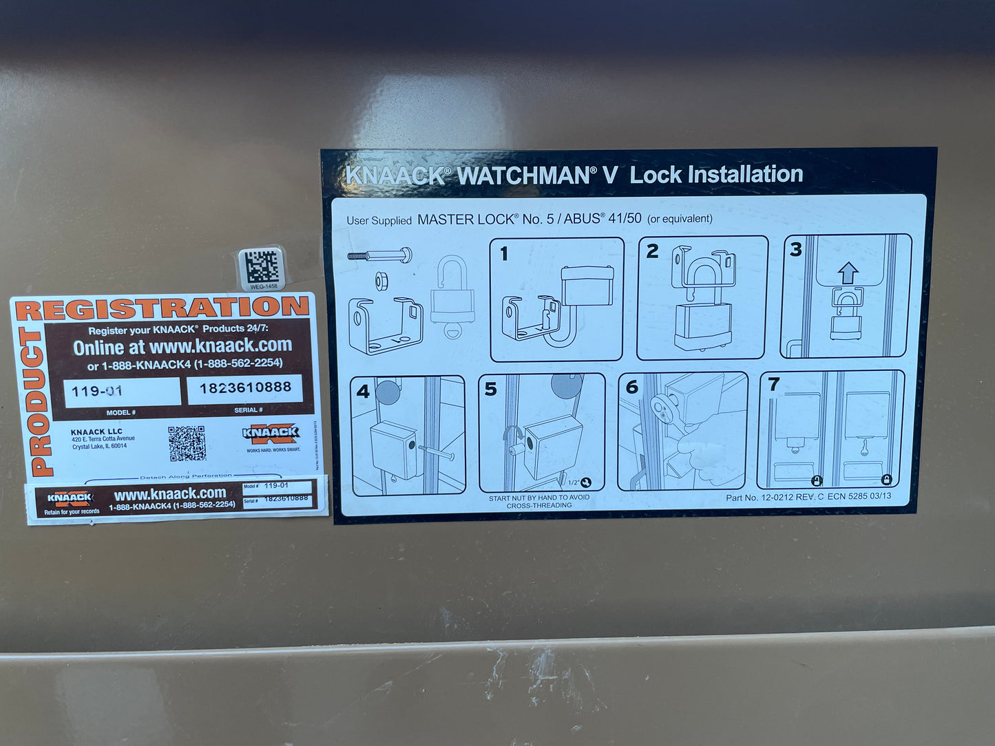 KNAACK Metal Box (119-02) Jobsite Field Office, Tan, 60" W x 44" D x 82-1/2" H