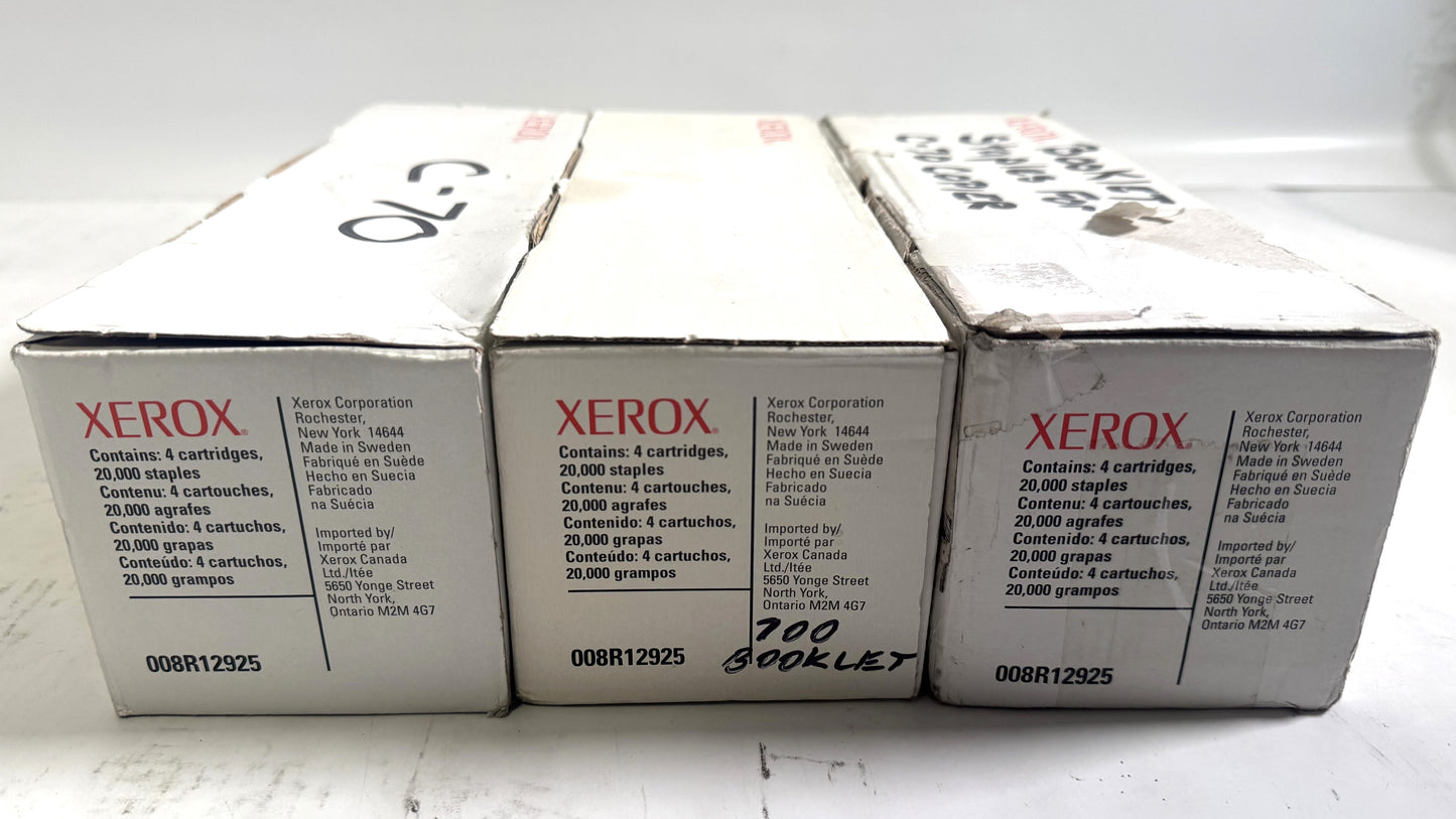 3 OEM Xerox C8000,DC242,EC7836,D136,D95A Booklet Maker Staples 008R12925