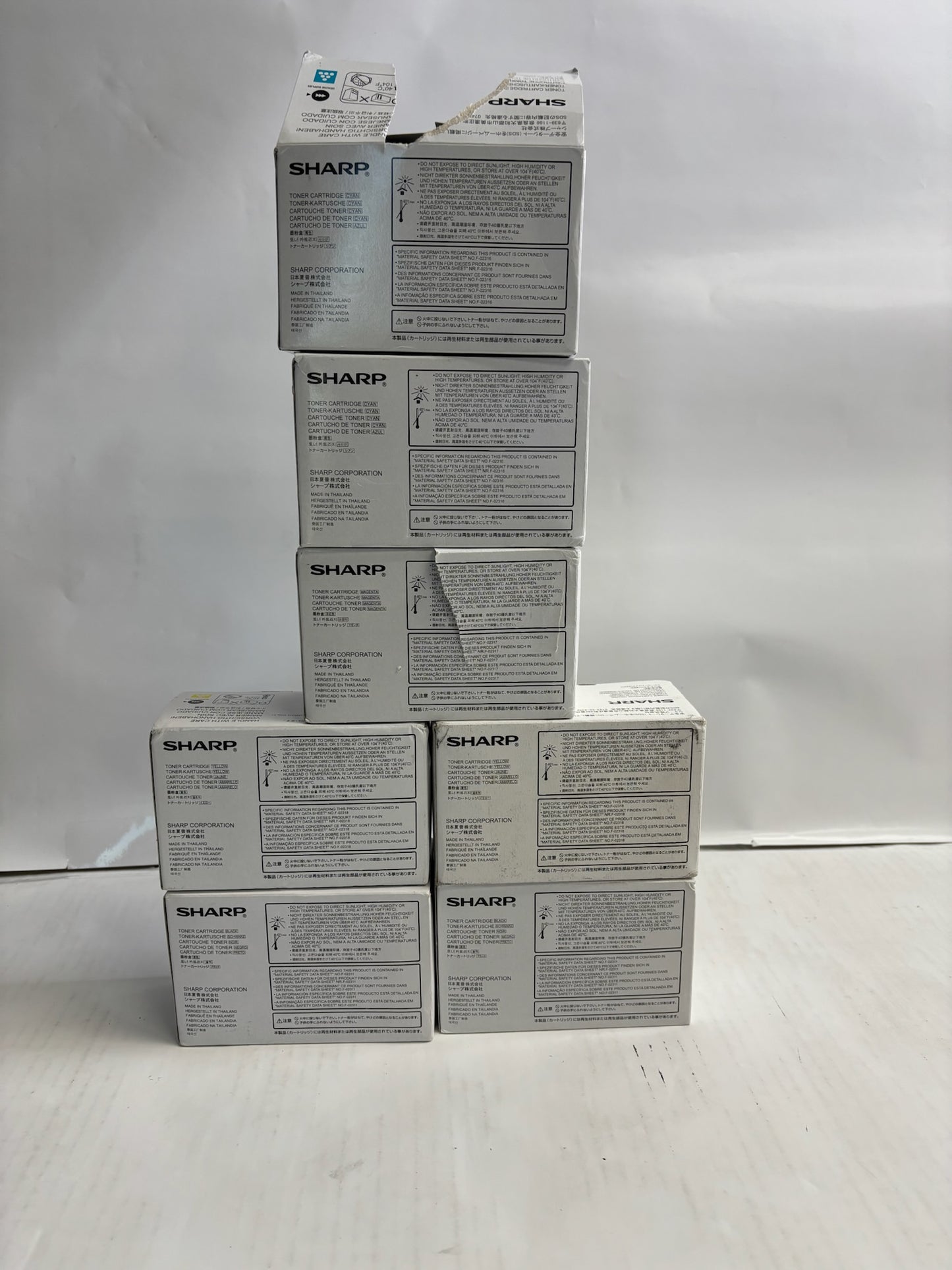 7 New Open Genuine Sharp MX-C250,C300P,C300W CCMYYKK Toners MX-C30NT