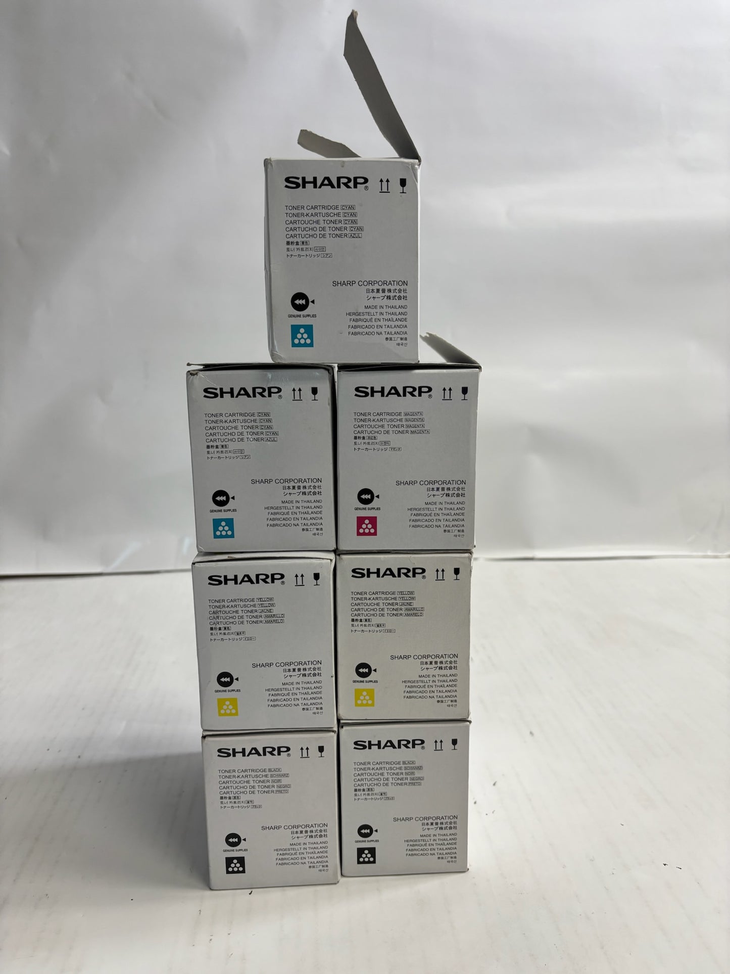7 New Open Genuine Sharp MX-C250,C300P,C300W CCMYYKK Toners MX-C30NT