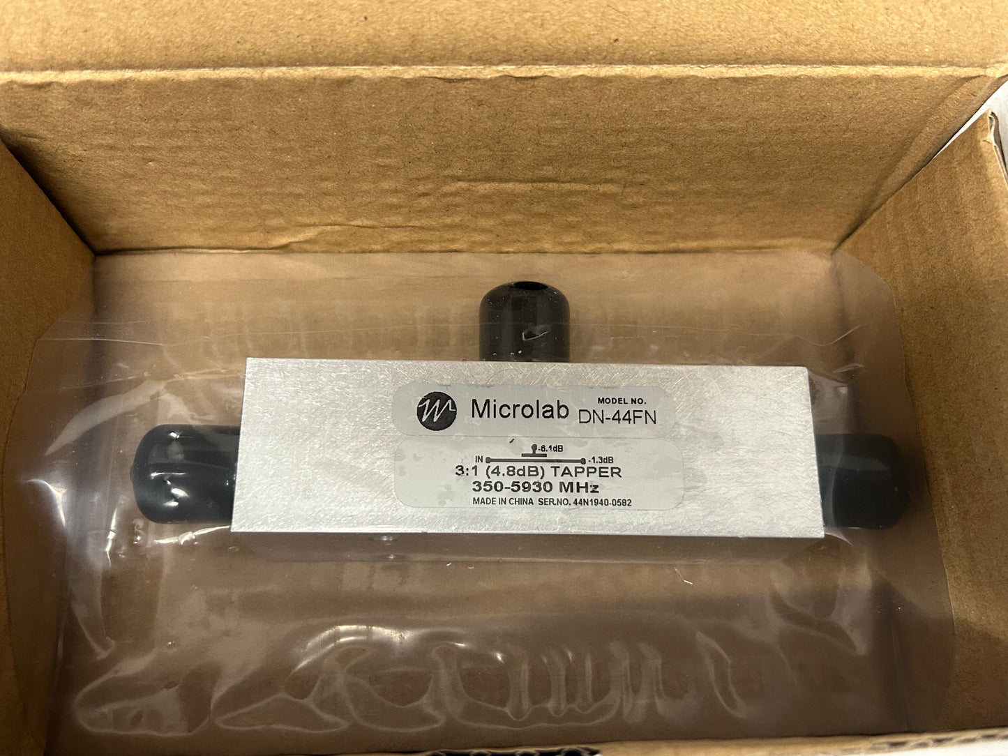 MicroLab - DN-44FN - Type N Power Splitter, Female, 500W, 4.8 dB