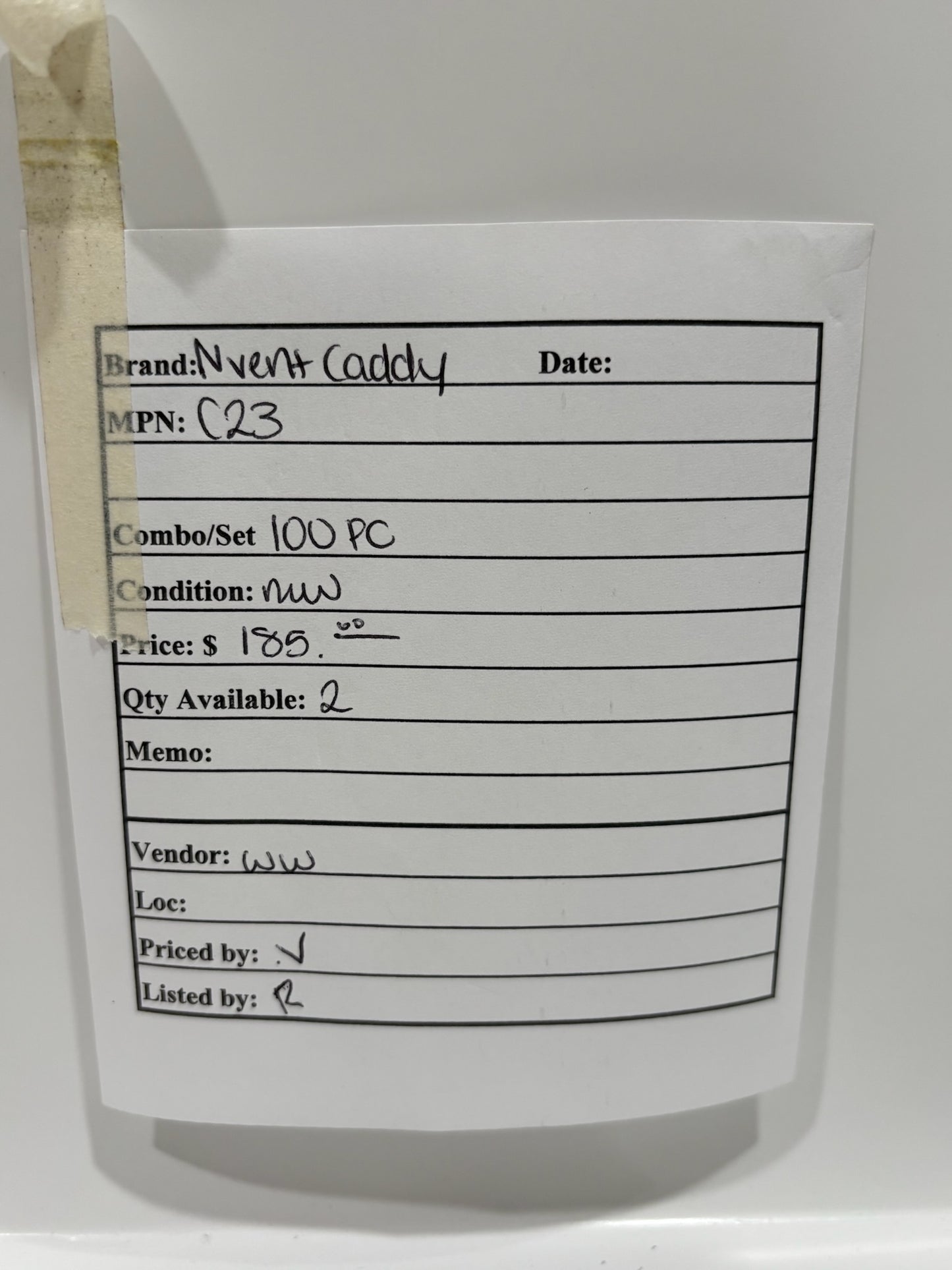 100 PC nVent Caddy C23 Quick Mount Box Support 4" amd 4 11/16" Outlet Box