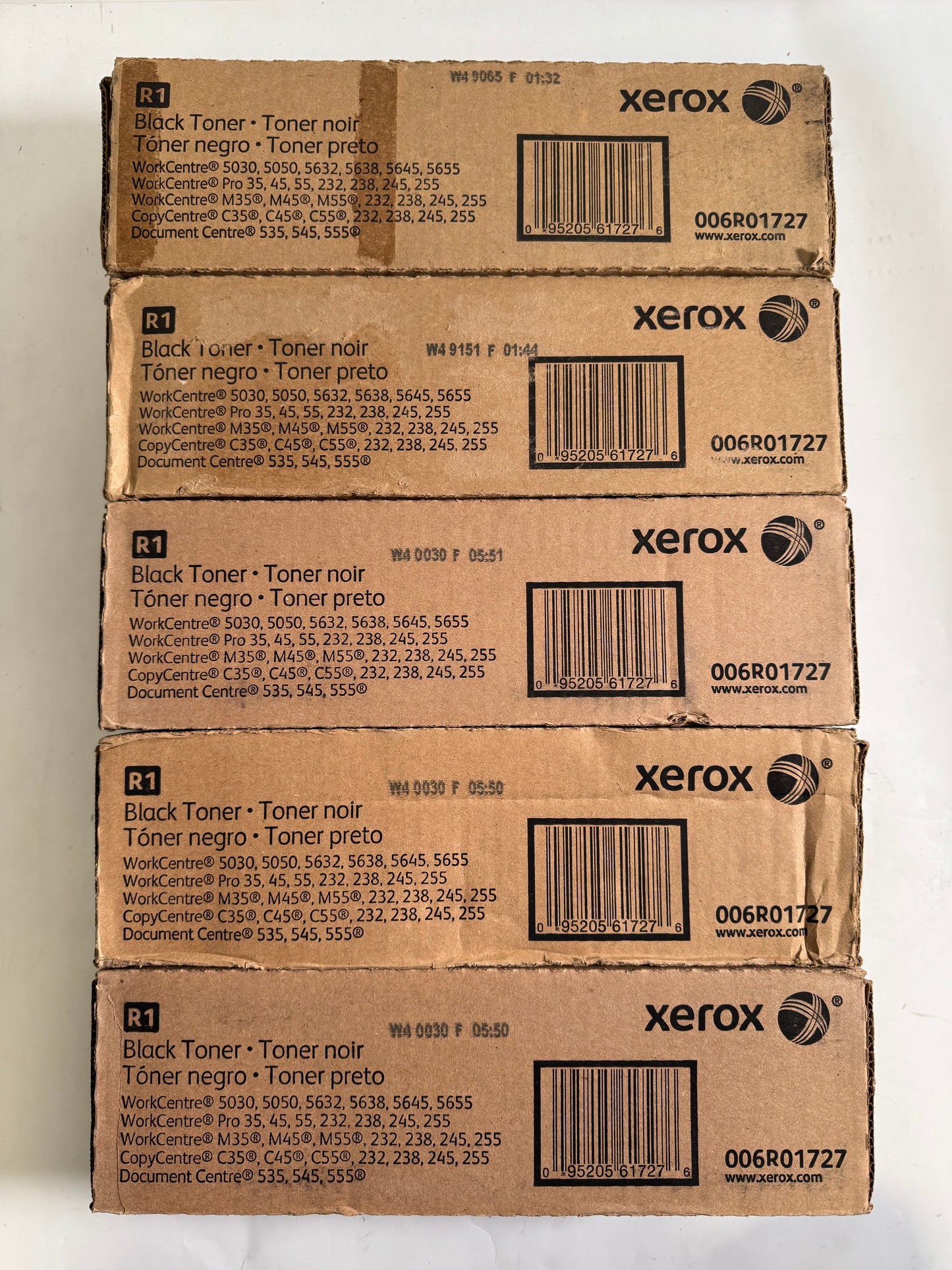 5 Genuine Xerox WorkCentre 5030,5050,5632,5655 Black Toners 006R01727 ( 1 Open)