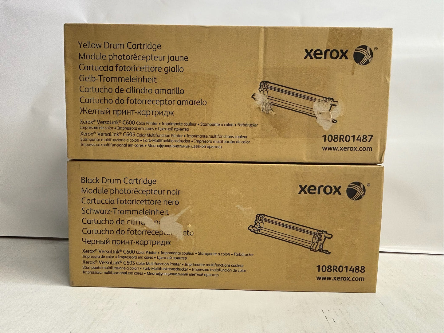2 New Genuine Xerox VersaLink C600,C605 YK Drum Cartridges 106R01487, 106R01488