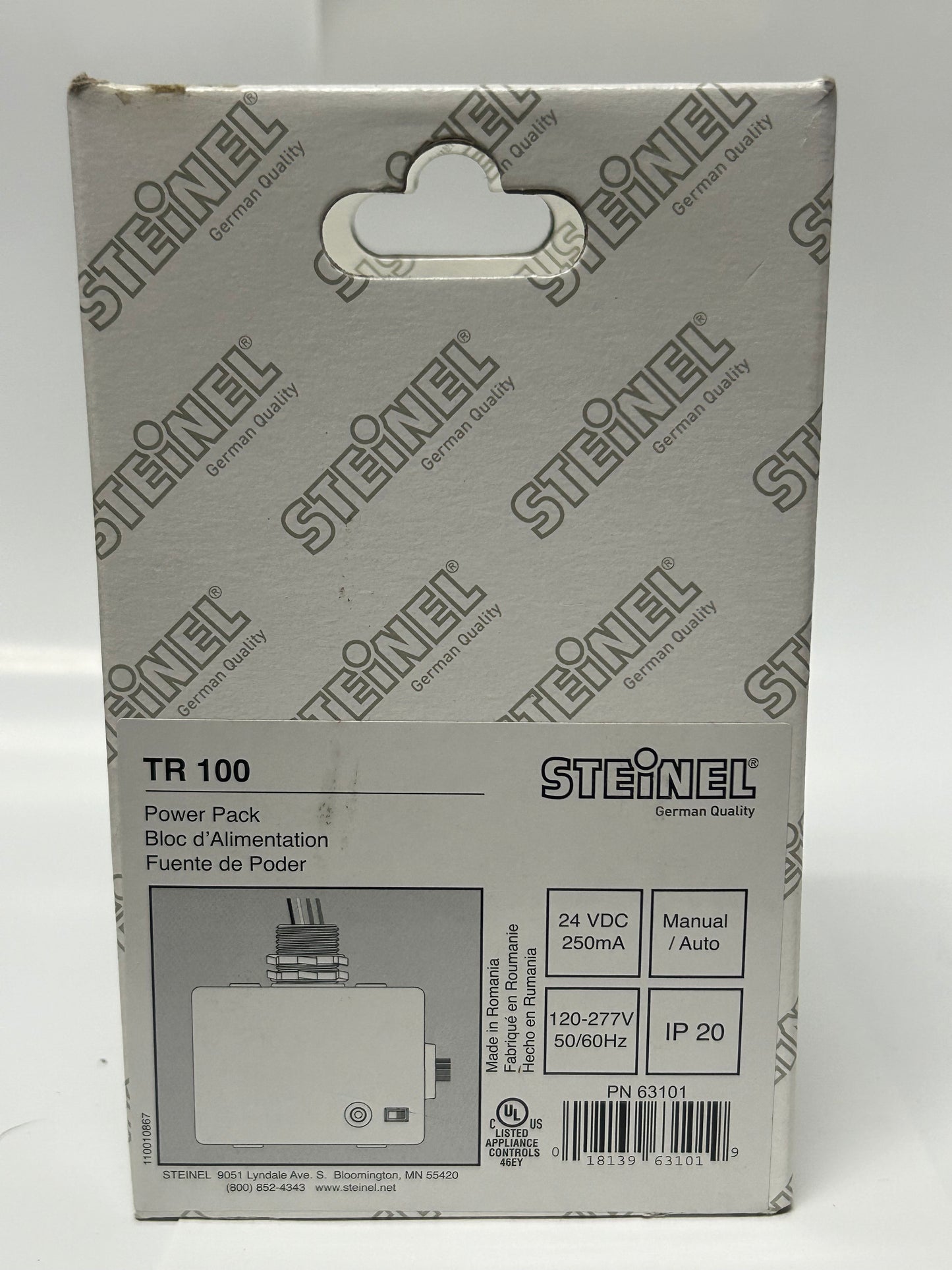 STEINEL TR100 Power Pack Manual/Auto (ON) Switching 20 Amp 120-277V 50/60Hz