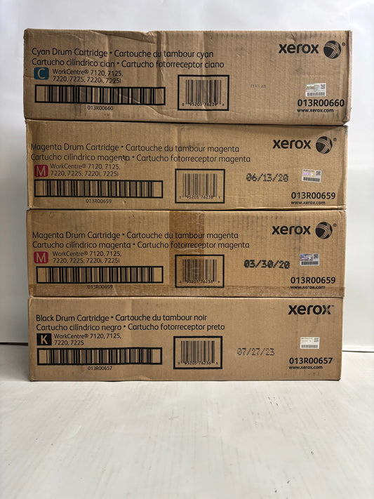 4 New OEM Xerox WC7120,7125,7220,7225 CMMK Drum 013R00657,659,660 (No Yellow)