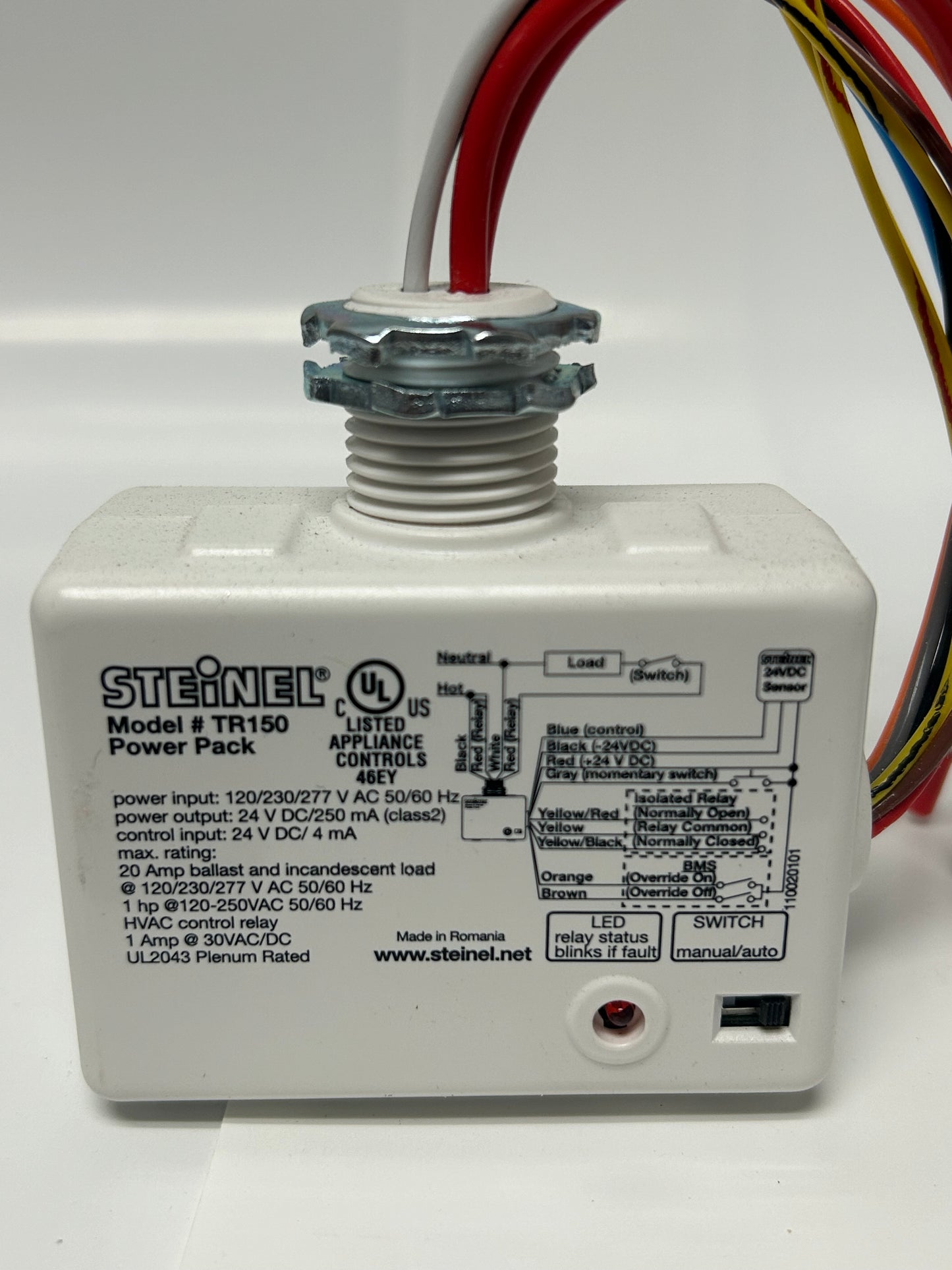 STEINEL TR150 Power PK Man/Auto Switch Force ON/OFF Isolated NO/NC 20Amp Relay
