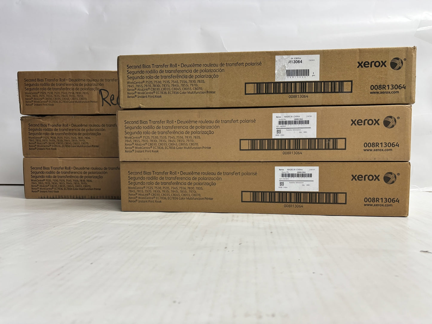 6 Genuine Xerox AltaLink C8030,EC8036, Second Bias Transfer Roller 008R13064