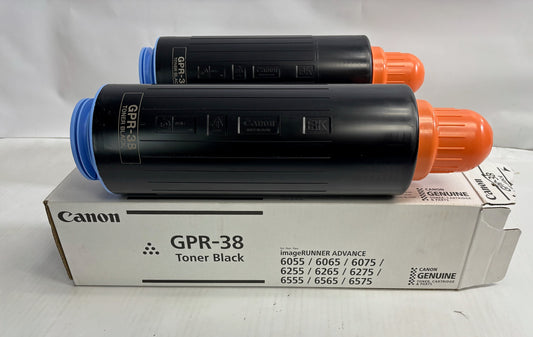 2 New Open Genuine Canon iR ADV 6055, 6065, 6765, Black Toners GPR-38, GPR38
