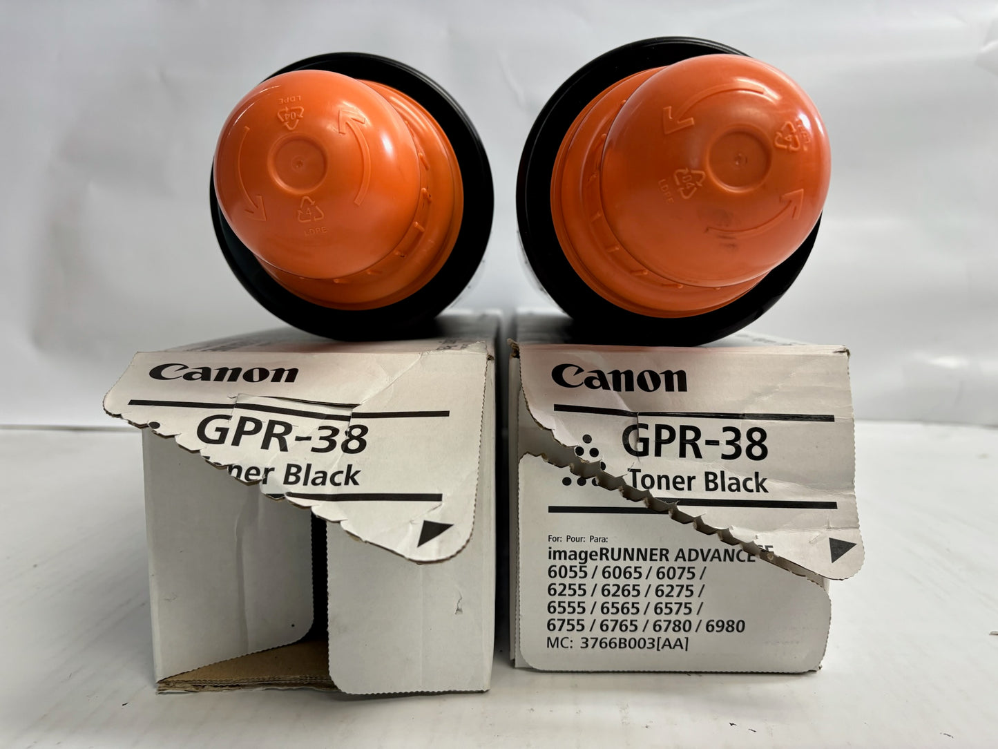 2 New Open Genuine Canon iR ADV 6055, 6065, 6765, Black Toners GPR-38, GPR38
