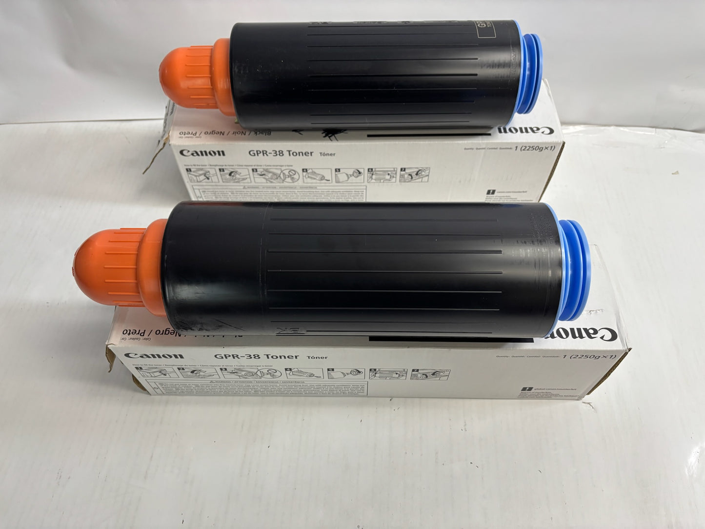 2 New Open Genuine Canon iR ADV 6055, 6065, 6765, Black Toners GPR-38, GPR38