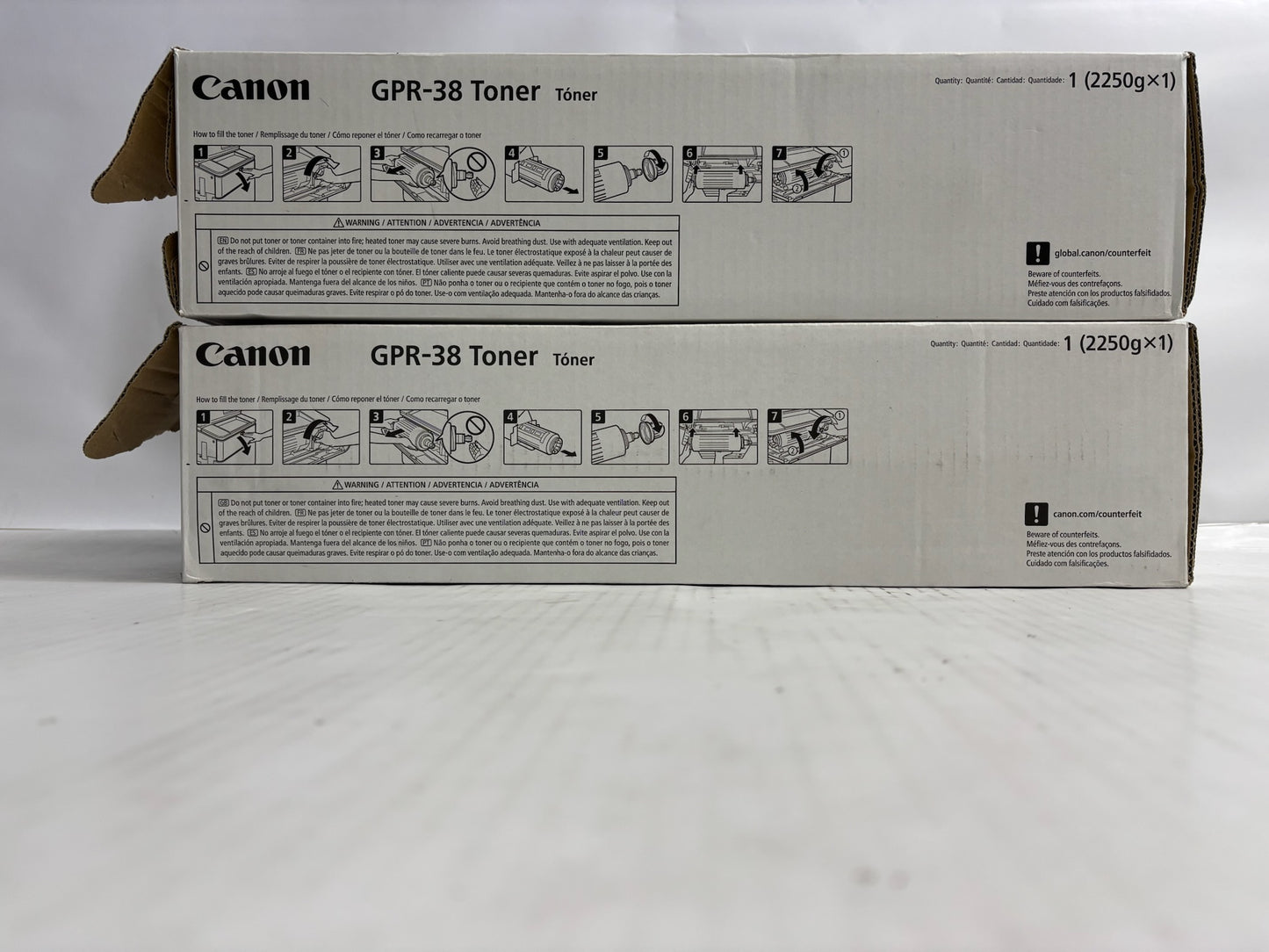 2 New Open Genuine Canon iR ADV 6055, 6065, 6765, Black Toners GPR-38, GPR38