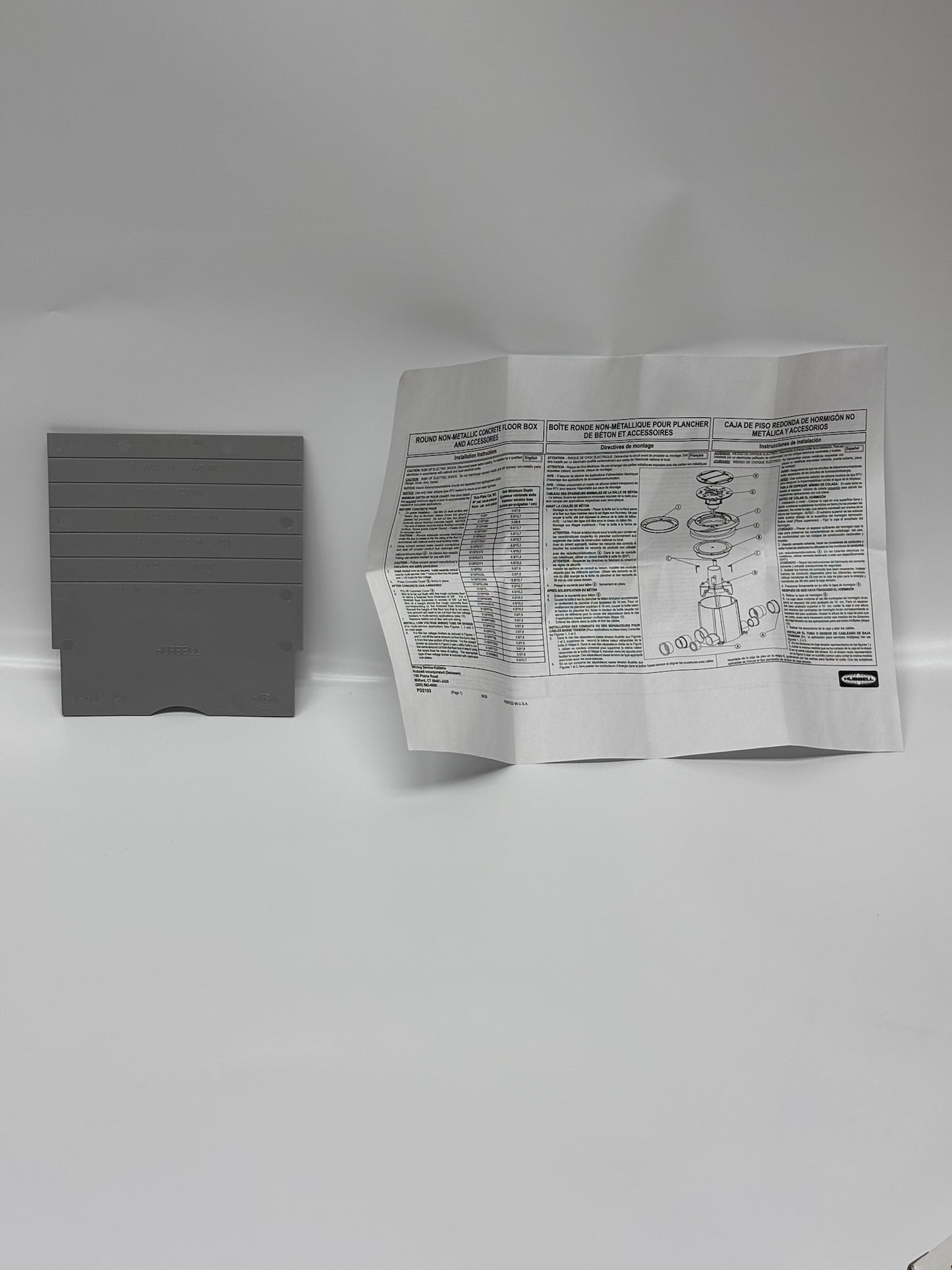 5 PK Hubbell S1DIV1: Gray Side-by-Side Divider for SystemOne Floor Boxes