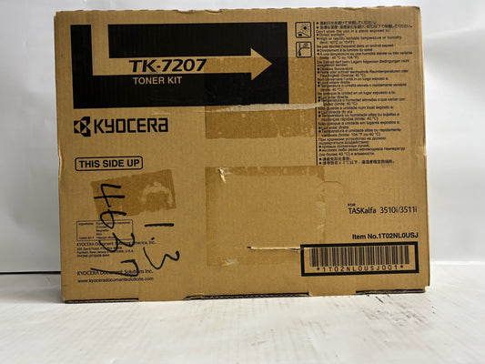 New Genuine Kyocera TASKalfa 3510i,3511i Black Toner TK-7207 (1T02NL0US0)