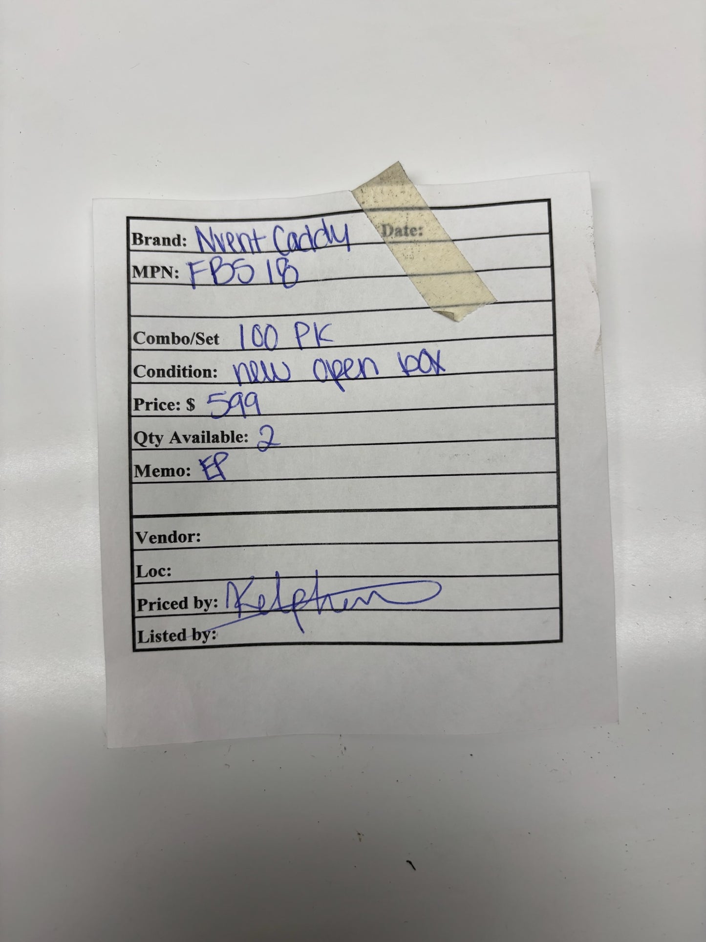 100 PK nVent CADDY FBS18 – 18" Steel Floor-Mounted Box Support