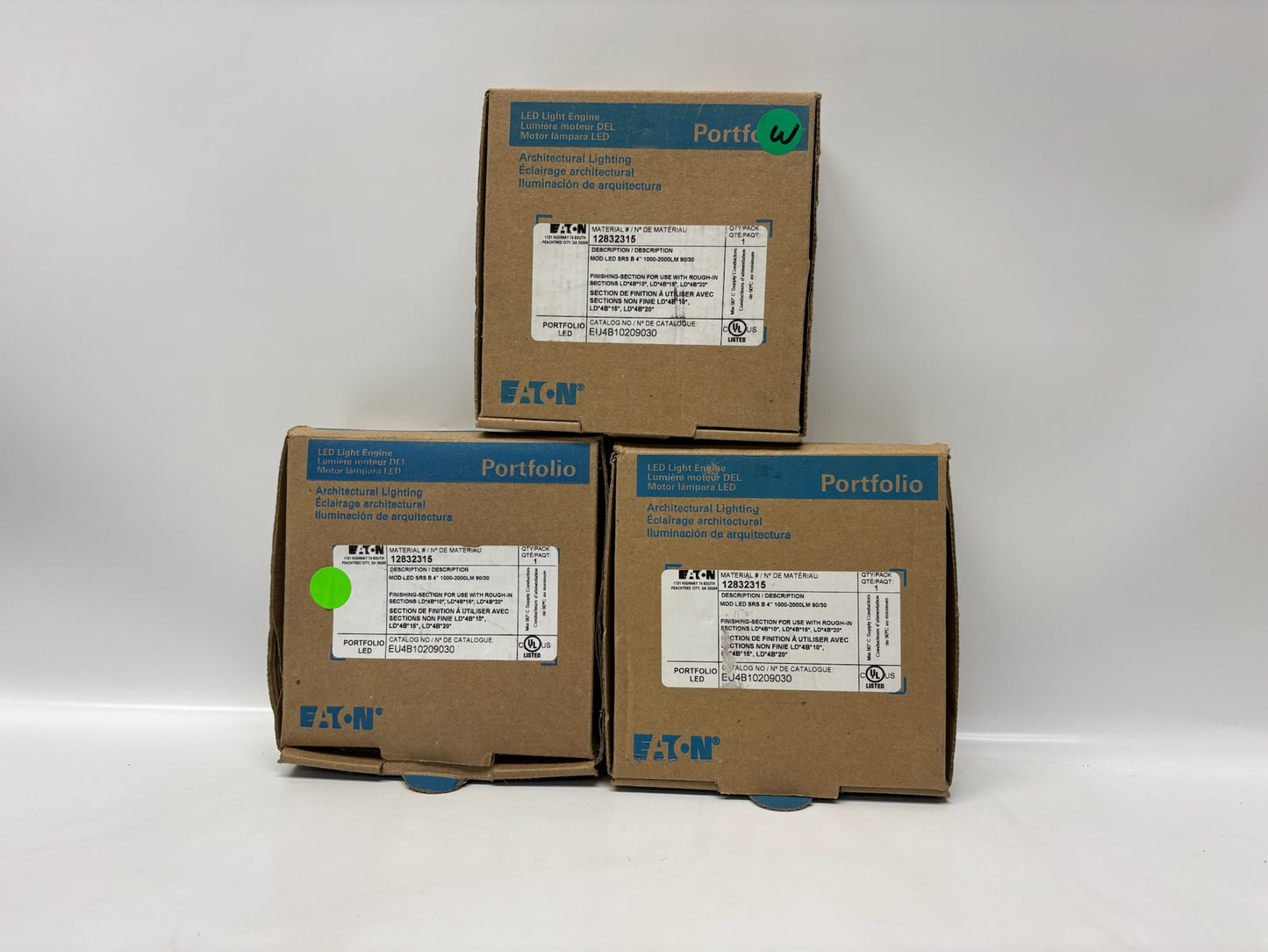 3 PK Eaton 12832315 4″ LED Module – 1000–2000 Lum, 3000K, 90 CRI, Black Finish